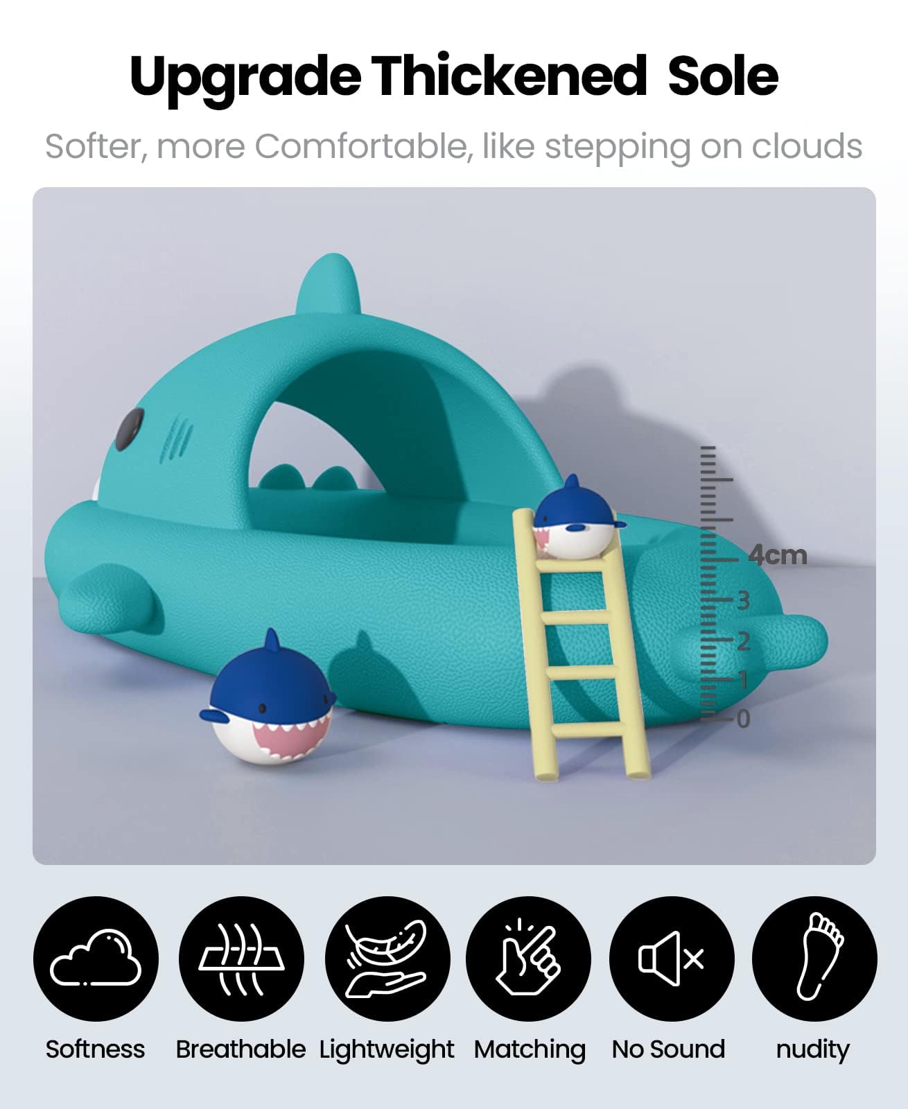 **NIBESSER Shark Slippers for Adults & Kids - Comfortable Summer Beach, Bath, Pool Slides with Thickened Non-Slip Sole - Cute Shark House Slippers for Indoor & Outdoor Use**    *(Use for lounging at home, beach vacations, poolside relaxation, or spa days!)*