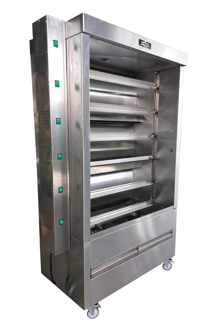 AMPTO Commercial Gas Chicken Rotisserie - 30 Chickens Capacity (FRG6VE) for Restaurants, Catering & Food Trucks
