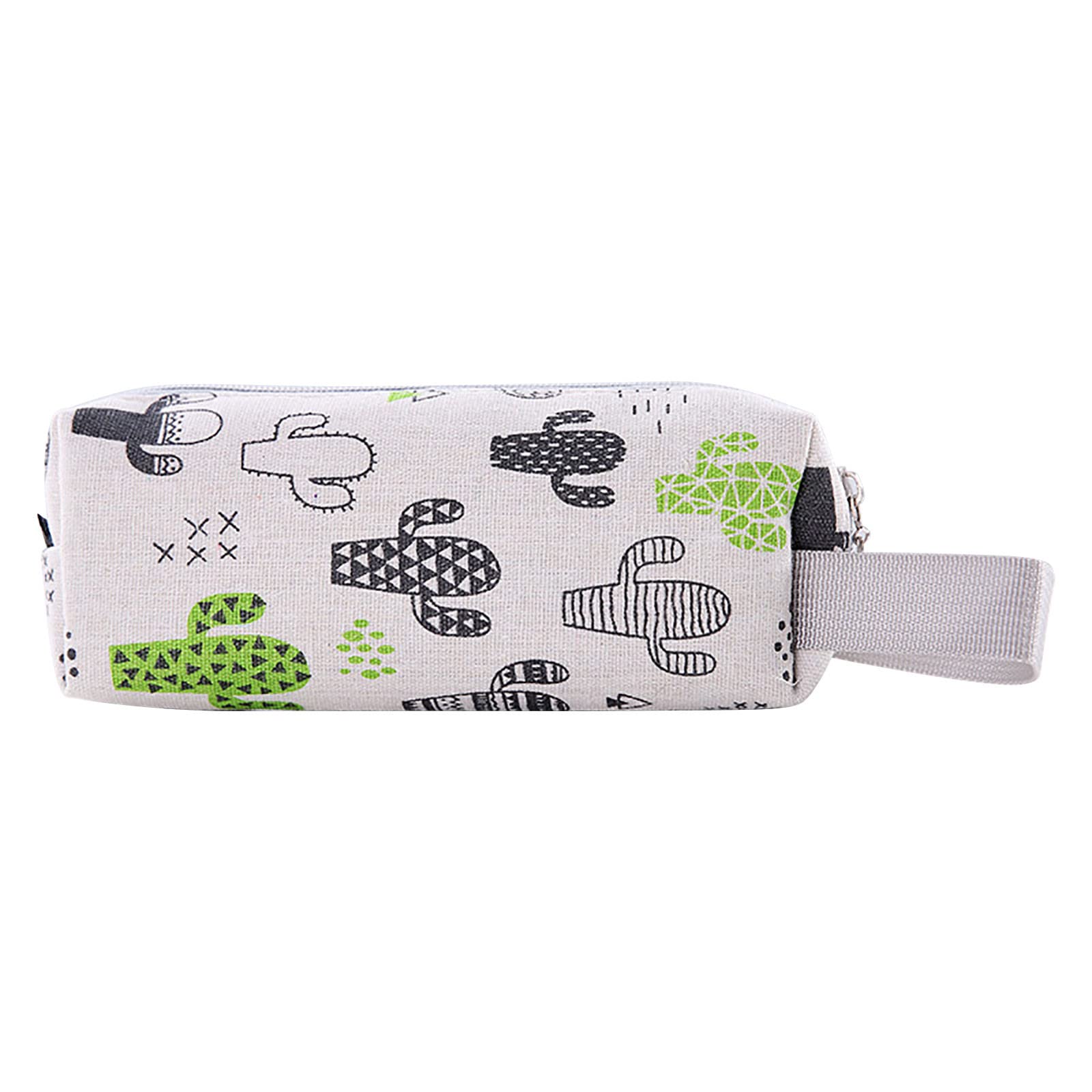 Cartoon Canvas Pencil Case for School & Office Supplies - Creative Student Stationery Organizer