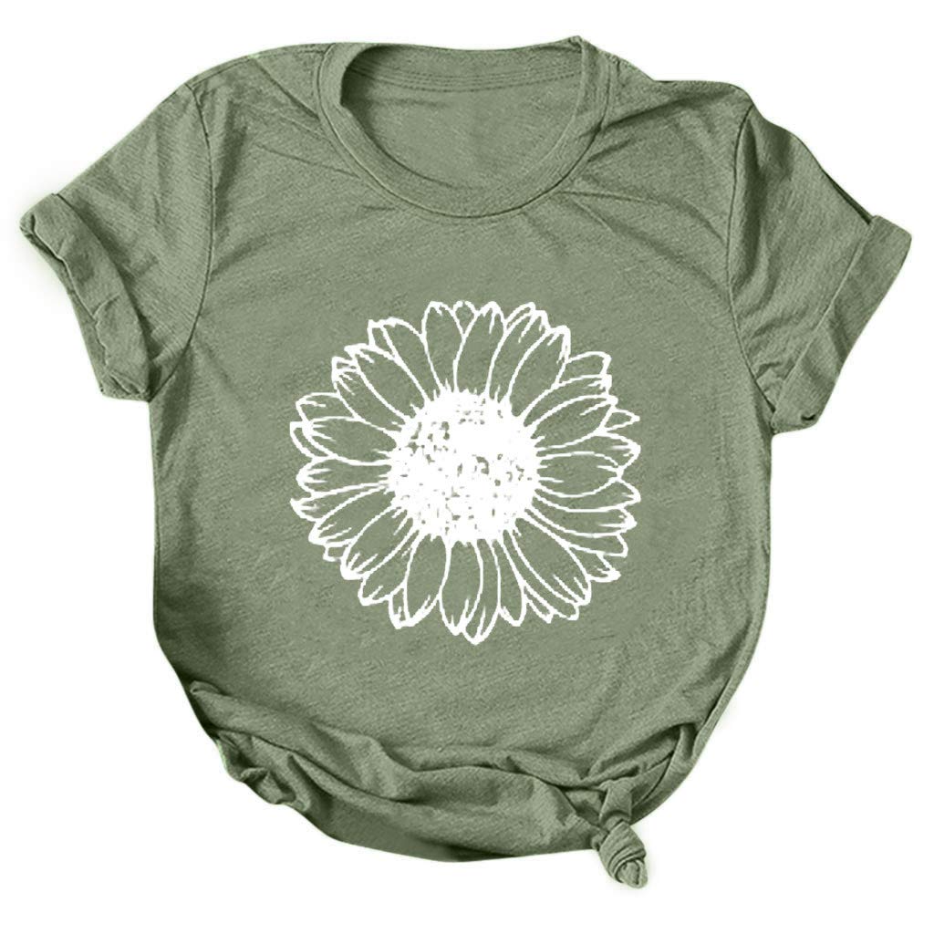 Women's Graphic T-Shirts - Light Green Short Sleeve Loose Fit Casual Tees for Everyday Wear, Street Style & Summer Outfits