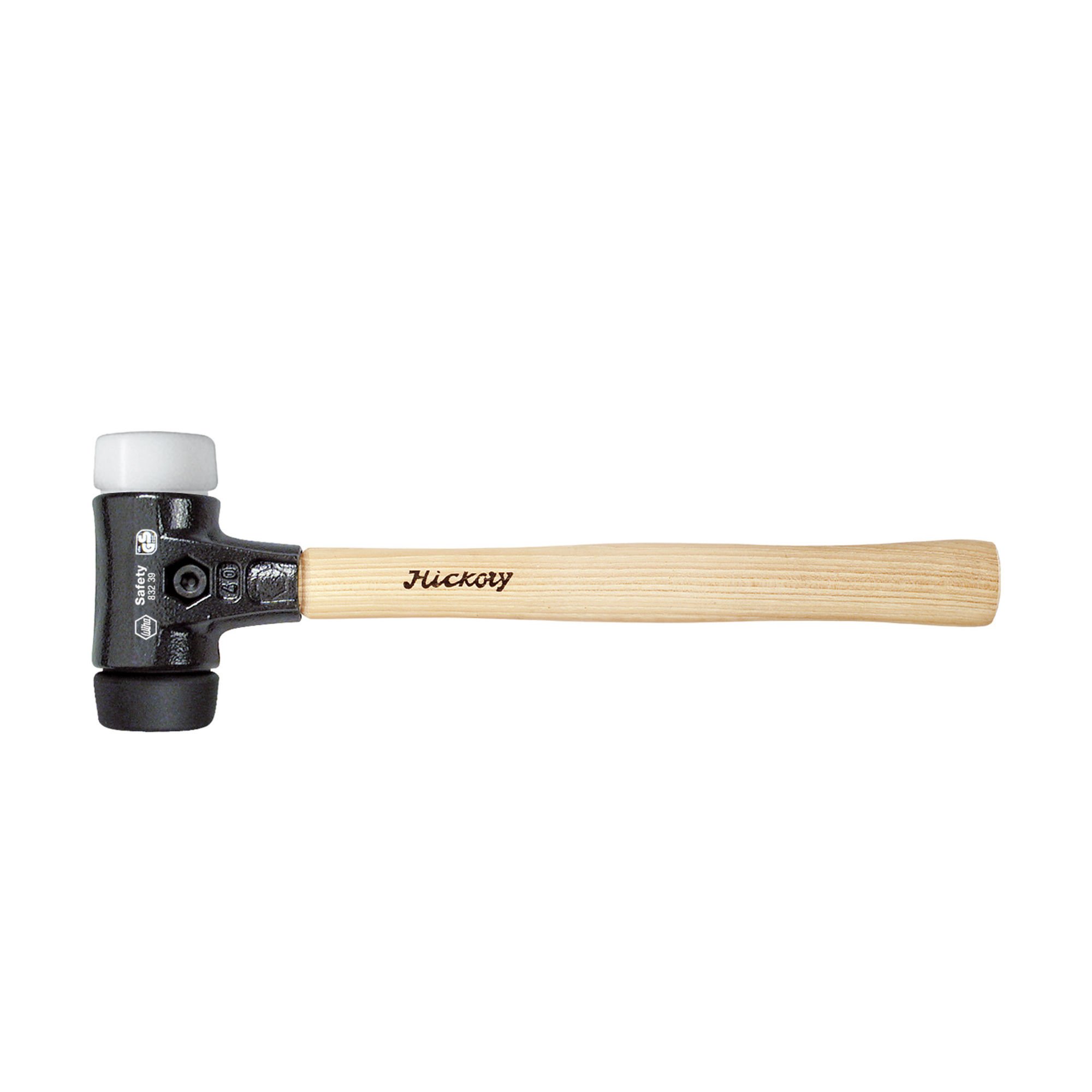 Wiha 83239080L Safety Medium Hard Soft-Faced Long Hammer - 80mm Black/White - Perfect for Construction, Woodworking & Automotive Repair