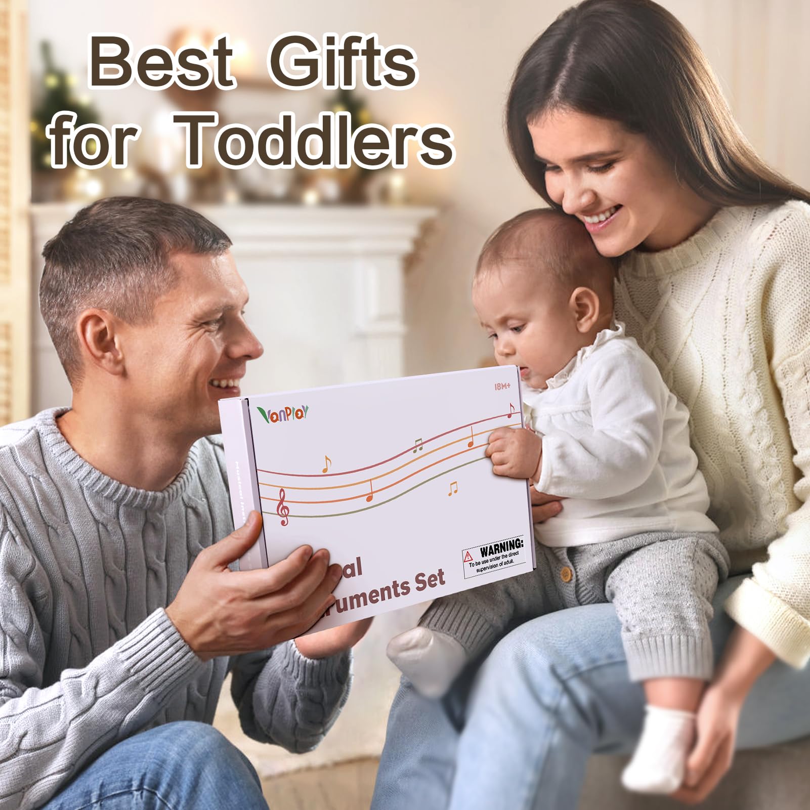 Vanplay 8-in-1 Wooden Musical Toys Set for Toddlers 1-3 Years Old - Xylophone, Drum & Montessori Learning Toys - Perfect Birthday & Easter Gift for Baby Girls 1-2 - Educational Musical Instruments for Early Childhood Development - Great for Playtime, Learning & Sensory Exploration