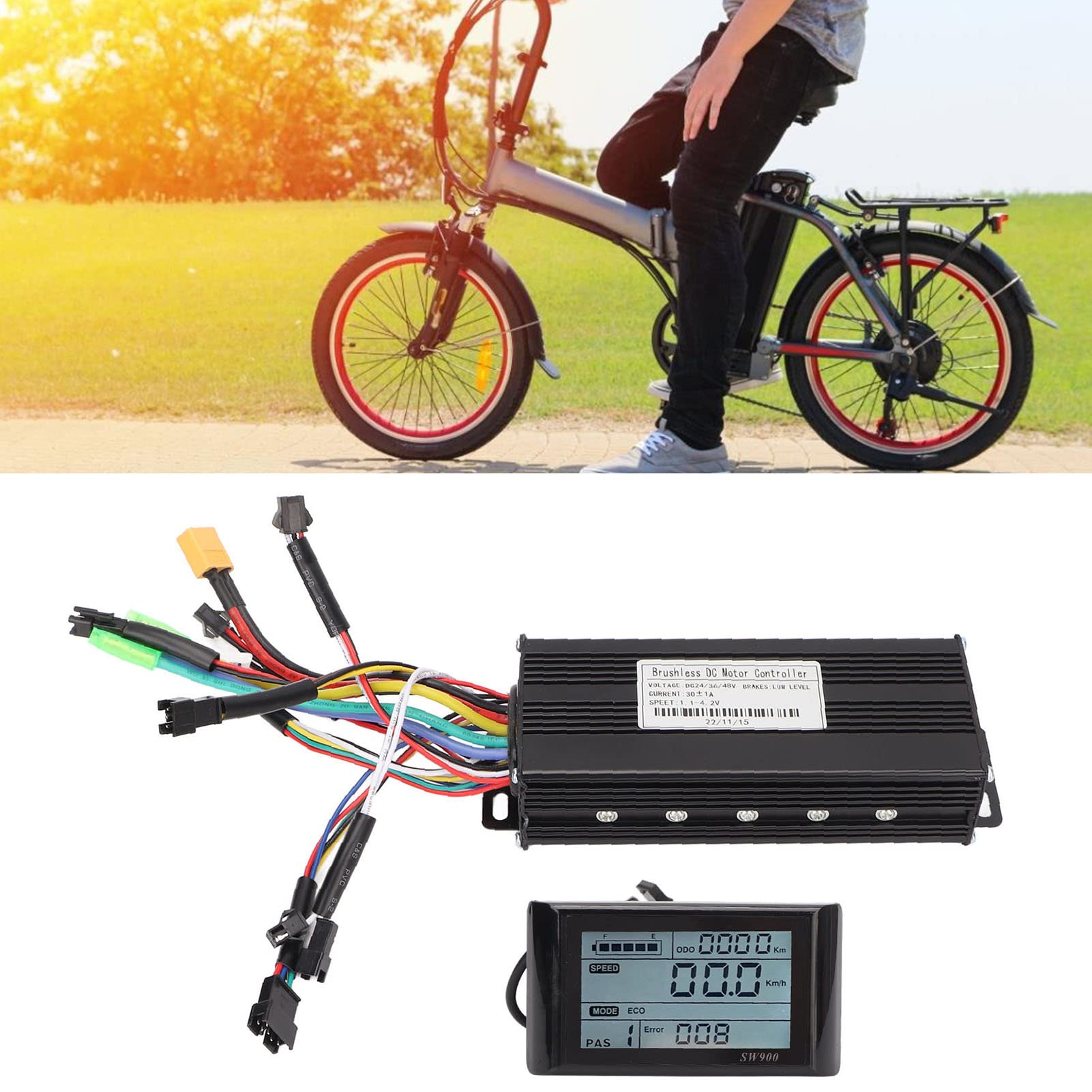 24V 36V 48V 750W/1000W Waterproof Brushless Motor Controller with LCD Display - Electric Bike Conversion Kit for E-Bike & Scooter | Perfect for DIY Electric Bicycle Upgrades & Commuting Solutions
