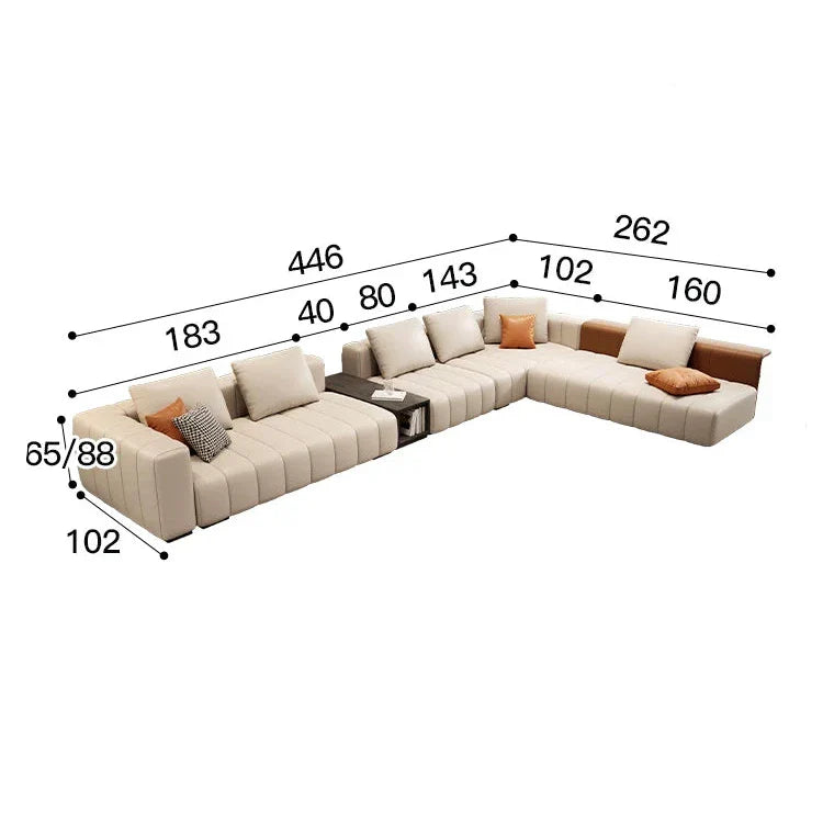 Luxury Modular Sectional Leather Sofa – Premium Comfort, Timeless Design & Durable Quality for Living Room, Home Theater & Office Lounge