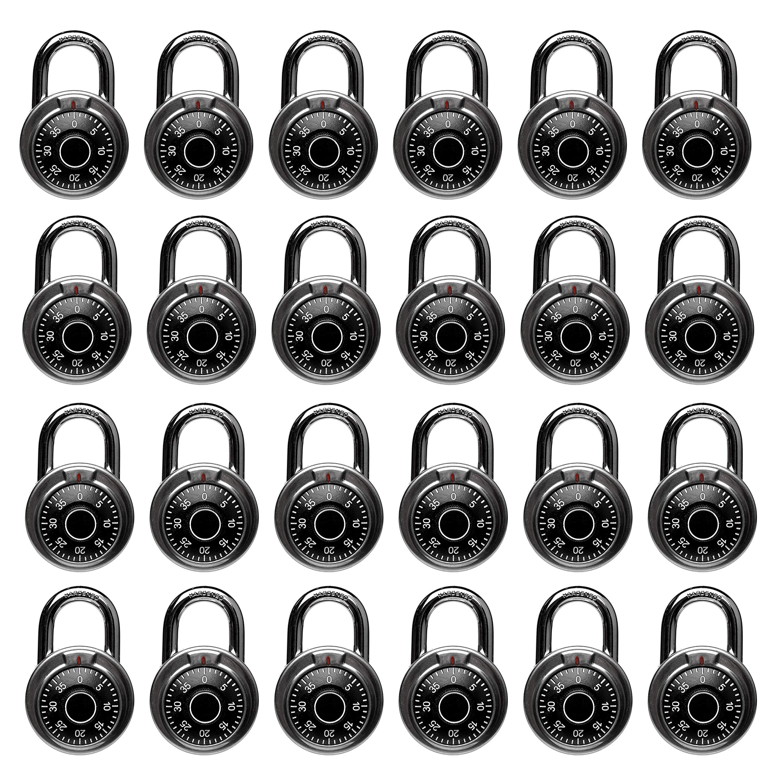 Fu Volante Standard Dial Combination Lock - 2 Inch Keyless Padlock with Unique Codes for Each Lock (Pack of 24) | Ideal for School Lockers, Gym Equipment, Employee Storage, Toolboxes & Outdoor Fences