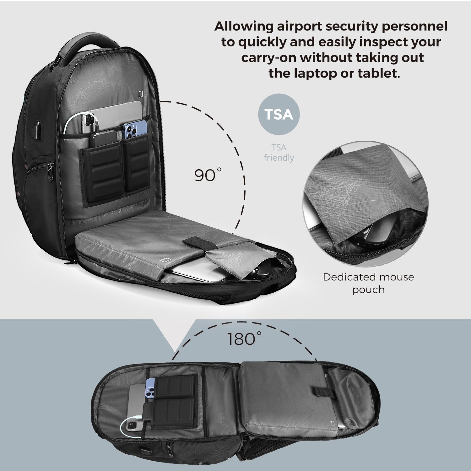 Swissdigital Men's Travel Laptop Backpack - Large Capacity TSA Approved USB Charging RFID Protection Business Backpack for College & Work - Fits 17 Inch Laptops (Black) | PIXEL PRO - Perfect for Business Trips, Commuting & Daily Office Use