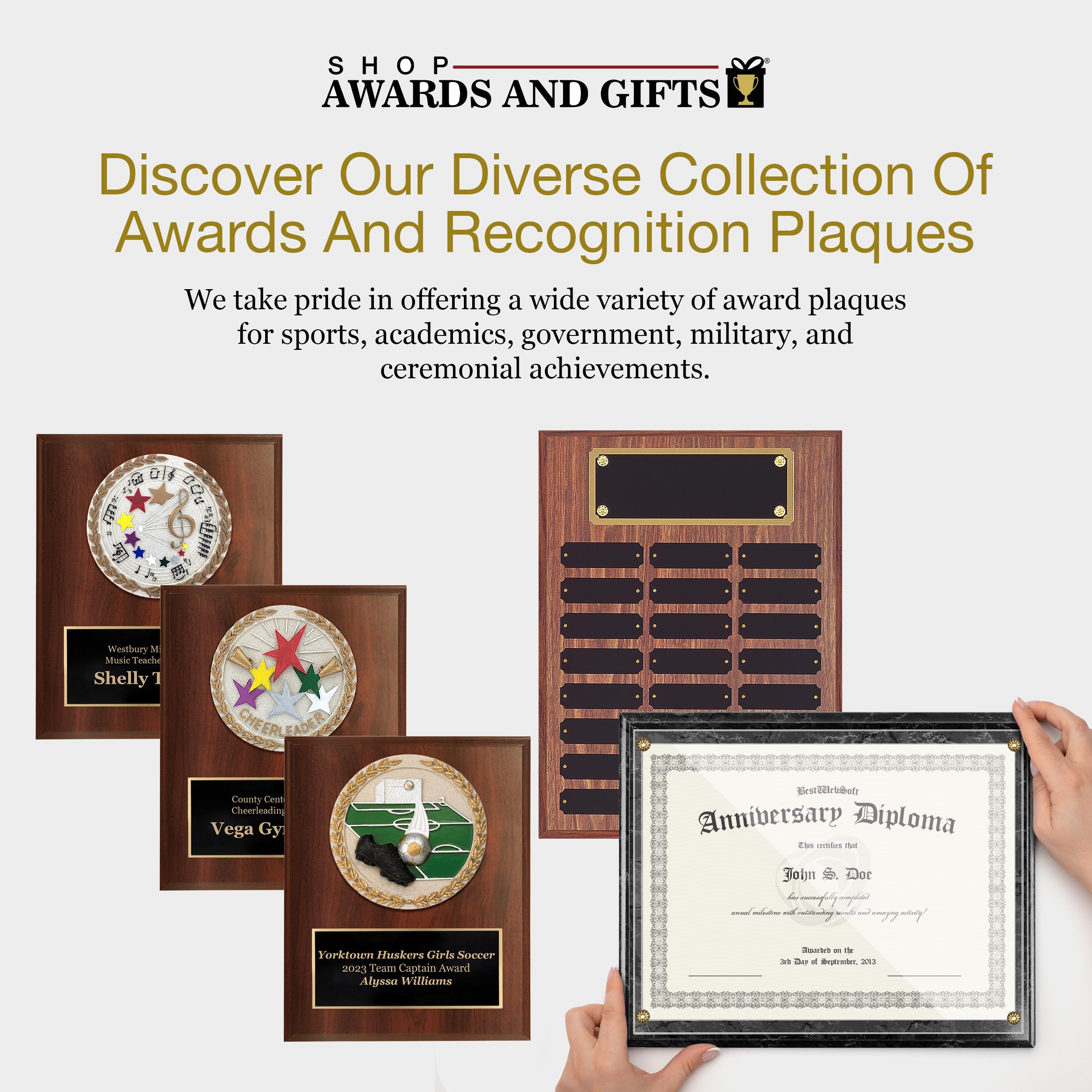 Custom Engraved Perpetual Plaque Award - Personalized Name Plate Holder Board for Office Recognition, Employee Appreciation & Retirement Gifts | Wall-Mounted Display for Trophies, Certificates & Milestone Achievements