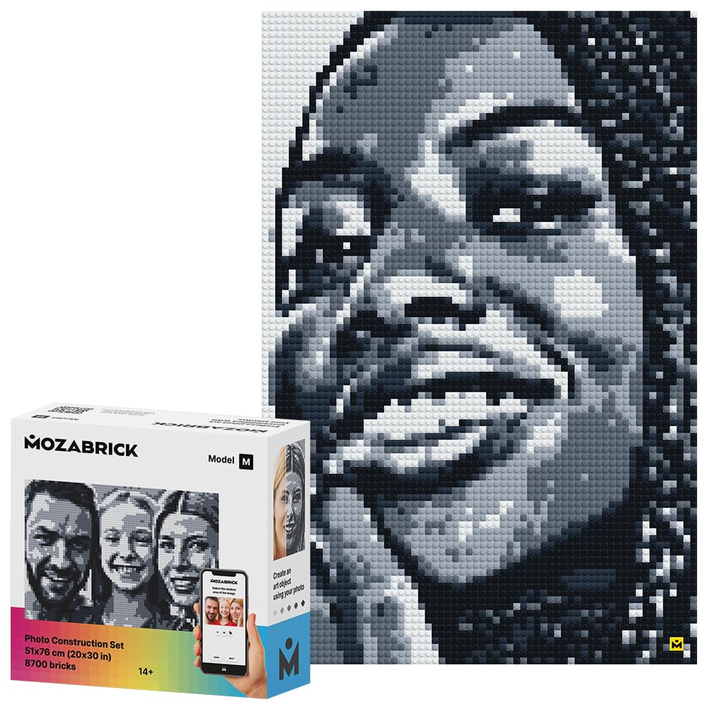 Mozabrick Model M DIY Pixel Art Building Kit - Transform Photos into Custom Mosaic Puzzles with Bricks | Creative Home Decor & Gift for Kids & Adults