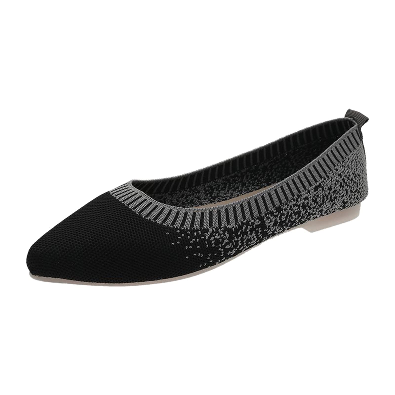 Women's Round Toe Ballet Flats - Pointed Toe Knit Dress Shoes with Low Wedge for Comfort & Style | Perfect for Office, Casual Wear & Travel