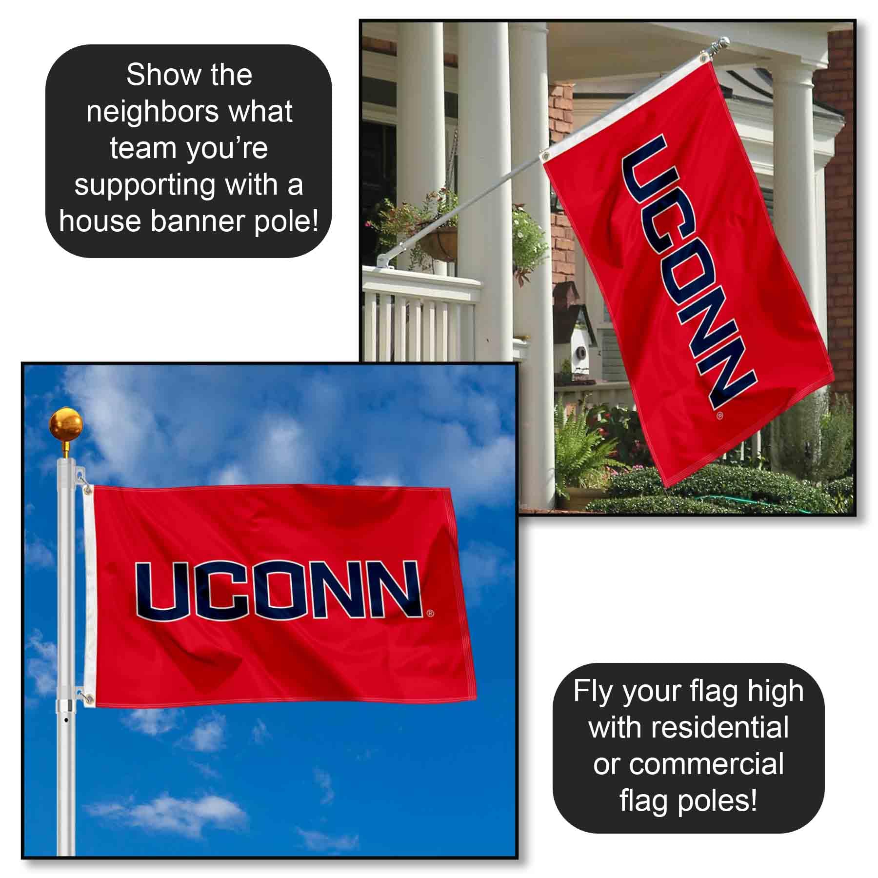 UCONN Huskies Athletic Red College Flag - Perfect for Game Day, Tailgating & Dorm Room Decor