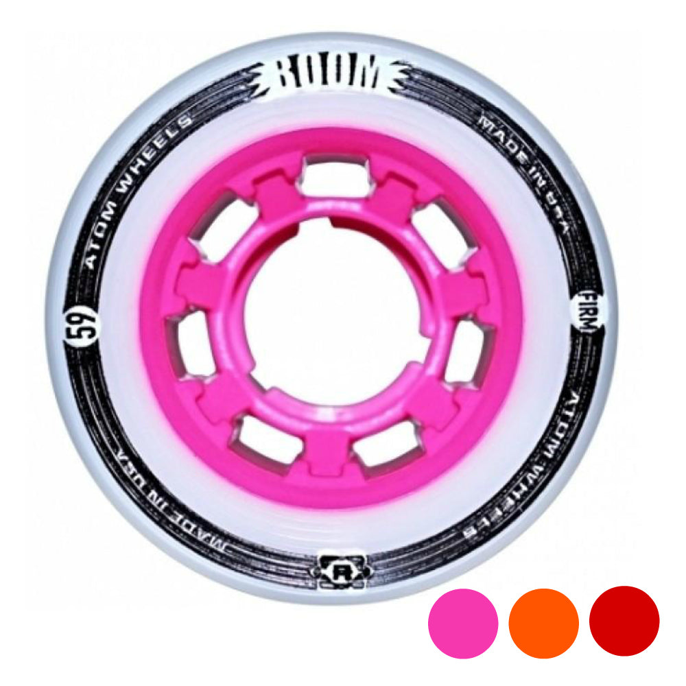 Atom Boom 59mm/38mm Quad Skate Wheels 4-Pack - High Performance Roller Skating Wheels for Indoor & Outdoor Use