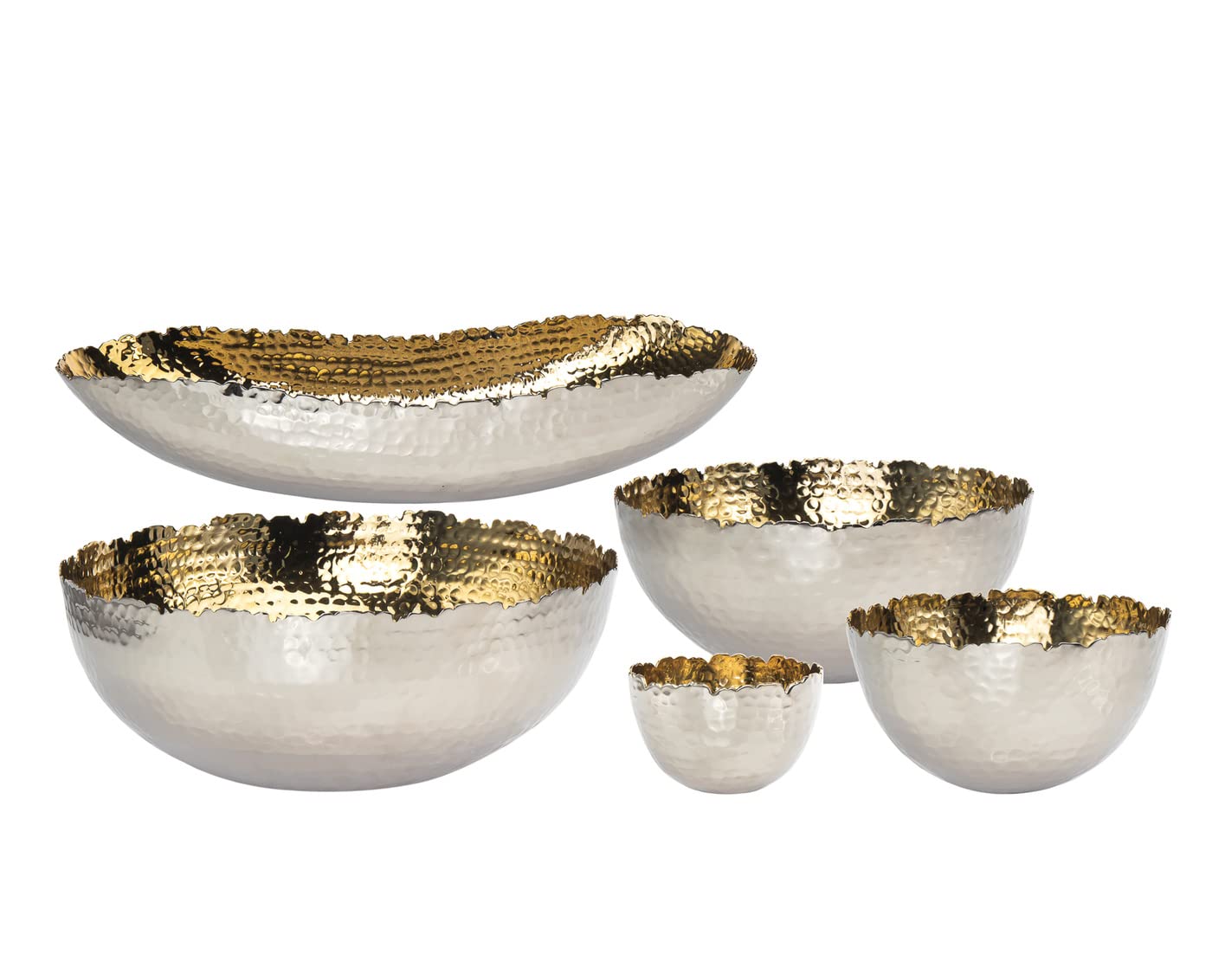 Godinger 6.5 Inch Elegant Nickel and Gold Serving Bowl - Perfect for Fruits, Soup, Candy, and Party Appetizers | Ideal for Dining, Entertaining, and Holiday Gatherings