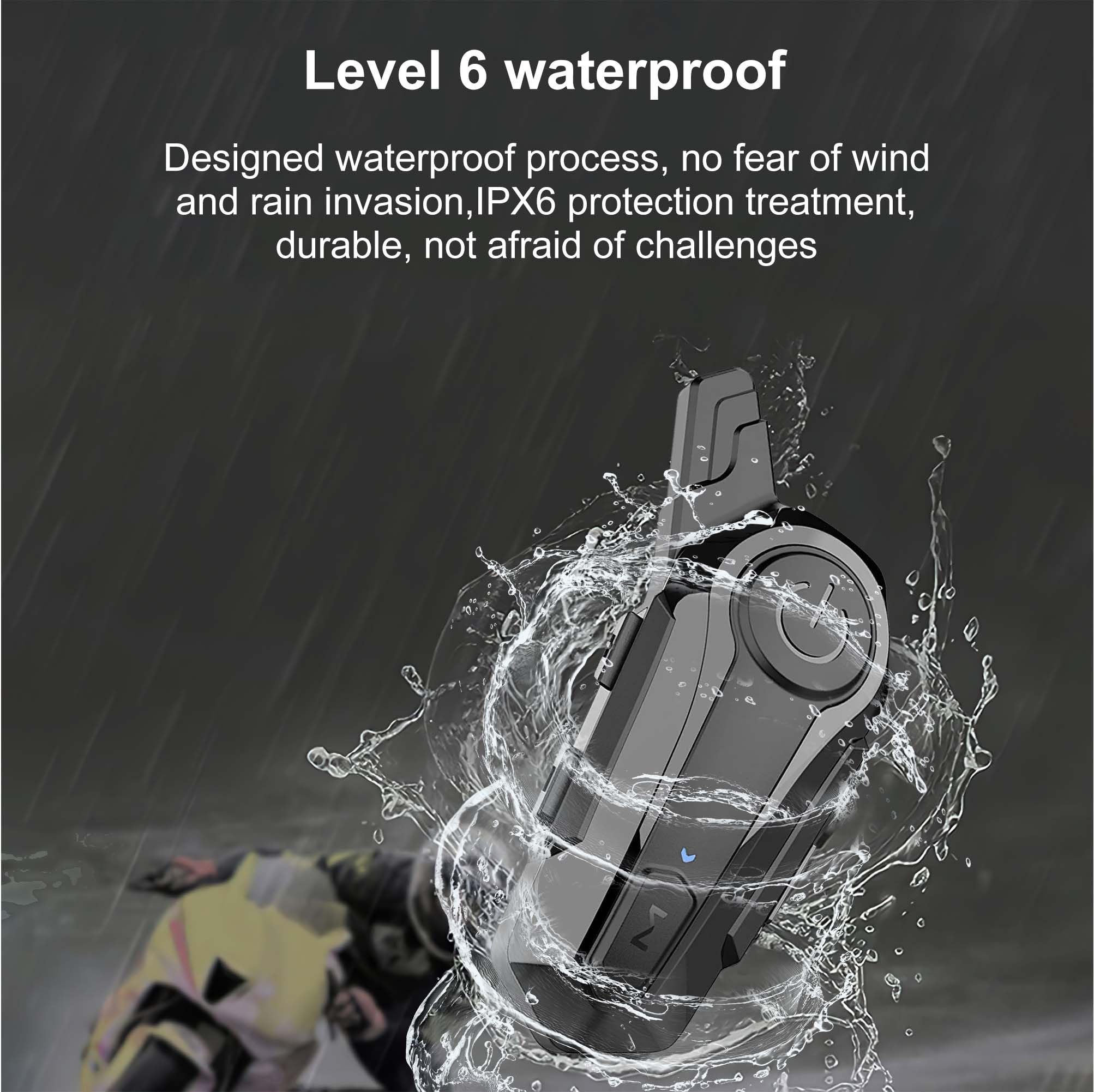 Wireless Motorcycle Bluetooth Headset - 400M Intercom Headphones with CVC Noise Cancellation & Stereo Music | IPX6 Waterproof for Half/Open Face Helmets (2 Pack) | Perfect for Group Riding, Commuting & Adventure Tours