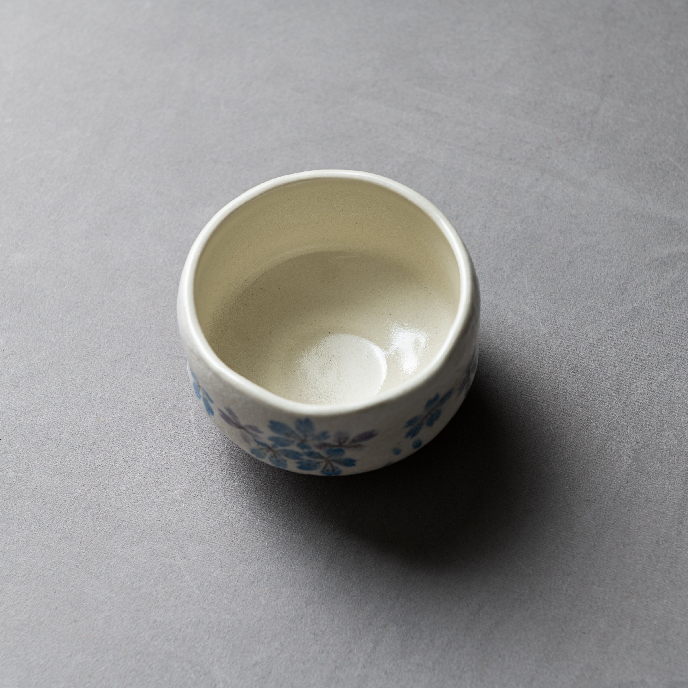 Premium Mini Matcha Bowl - Sakura Blue Ceramic Tea Cup for Japanese Tea Ceremony | Handmade Traditional Chawan for Matcha, Green Tea & Hot Beverages | Perfect for Home, Office & Zen Meditation