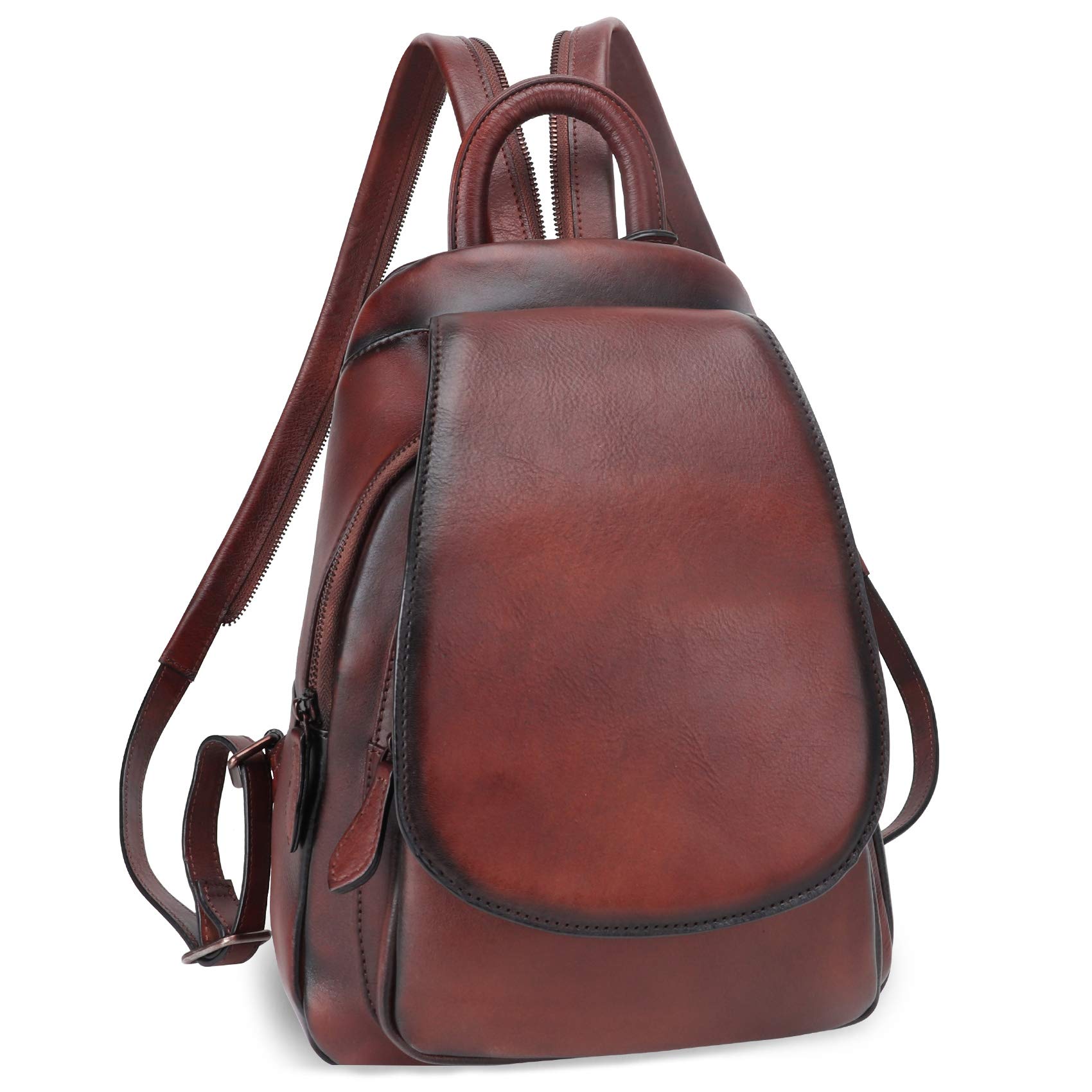 **Genuine Leather Backpack for Women - Vintage Cowhide Rucksack, Handmade Casual Daypack for College & School - Perfect for Travel, Work & Everyday Use**