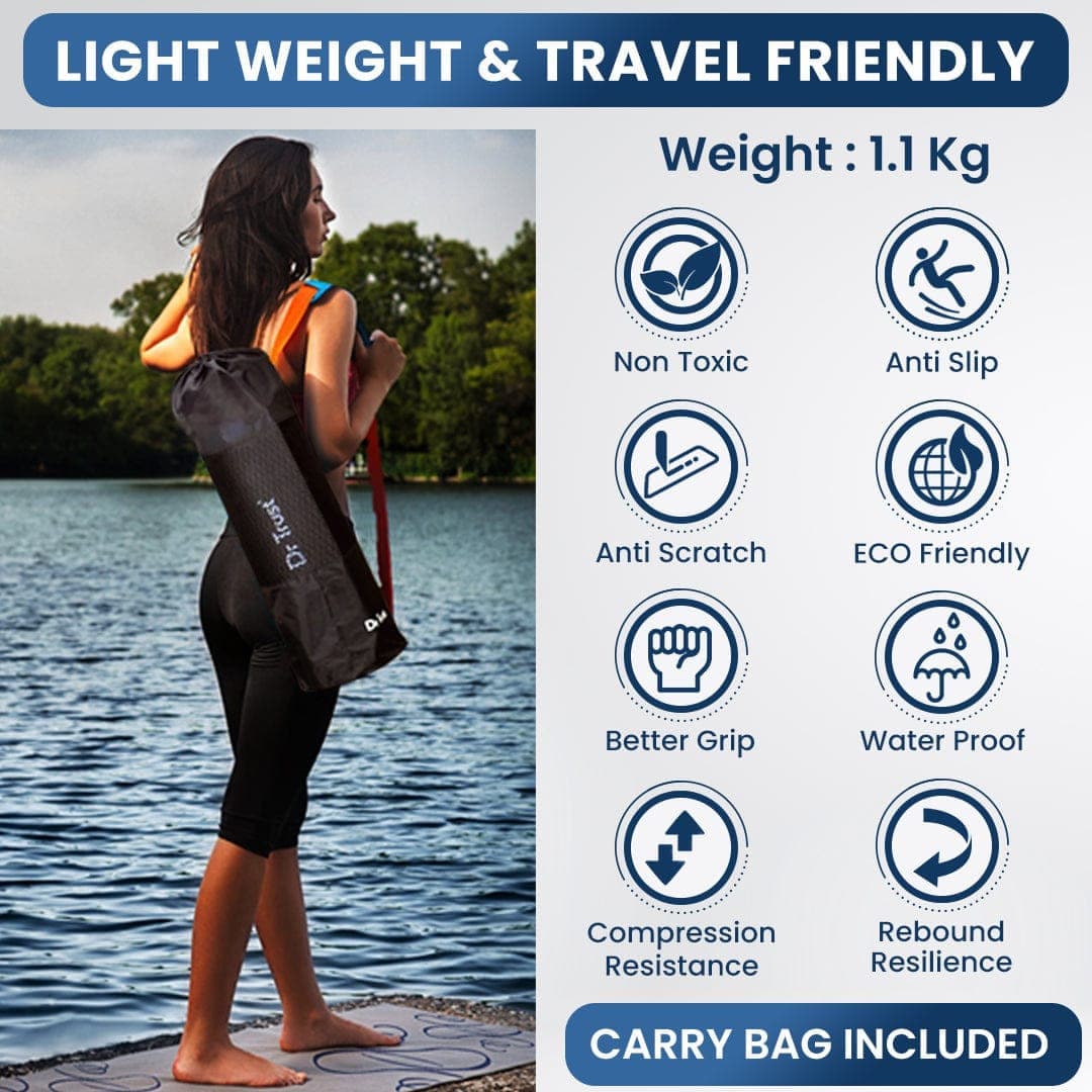 Dr Trust USA Extra Thick NBR Yoga Mat for Exercise, Fitness & Home Workouts – Non-Slip, Durable & Comfortable for Yoga, Pilates, Gym & Floor Exercises