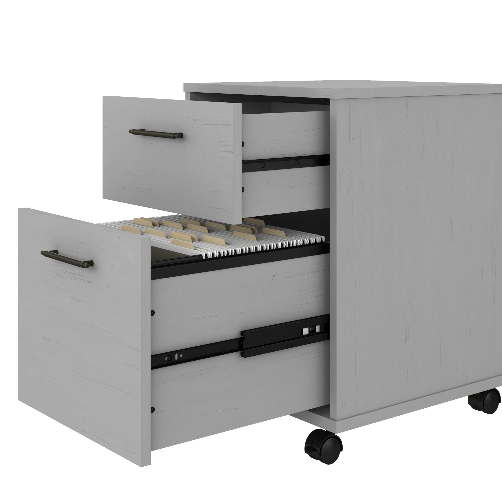 Bush Furniture Key West 2-Drawer Rolling File Cabinet - Mobile Storage Cabinet for Home Office, Small Under Desk Organizer with Wheels, Cape Cod Gray - Perfect for Office Organization & Small Space Storage Solutions