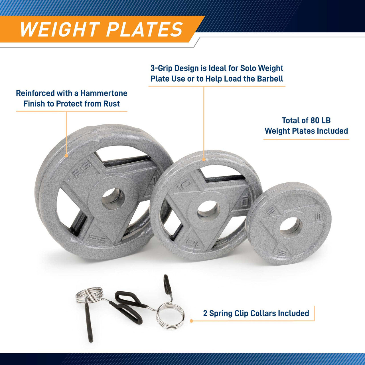 MCW 110lb Olympic Weight Set - Premium Barbell Weight Plates for Home Gym & Strength Training - Perfect for CrossFit, Powerlifting & Fitness Workouts