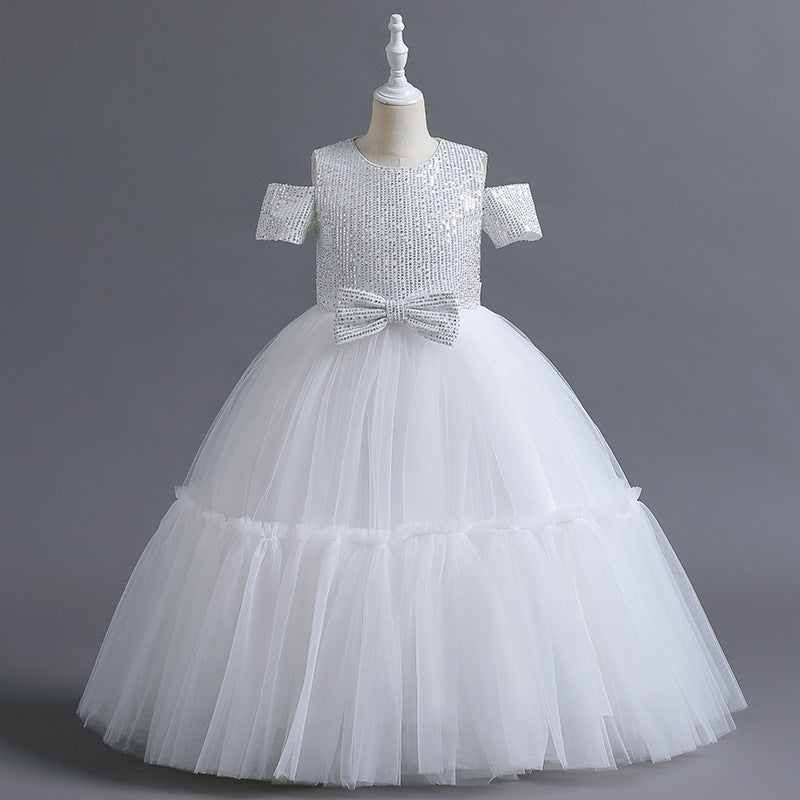 Sparkly Sequin Princess Dress for Girls - Elegant Puffy Party Gown for Weddings, Birthdays & Special Occasions | Perfect for Pageants, Photo Shoots & Dress-Up Play