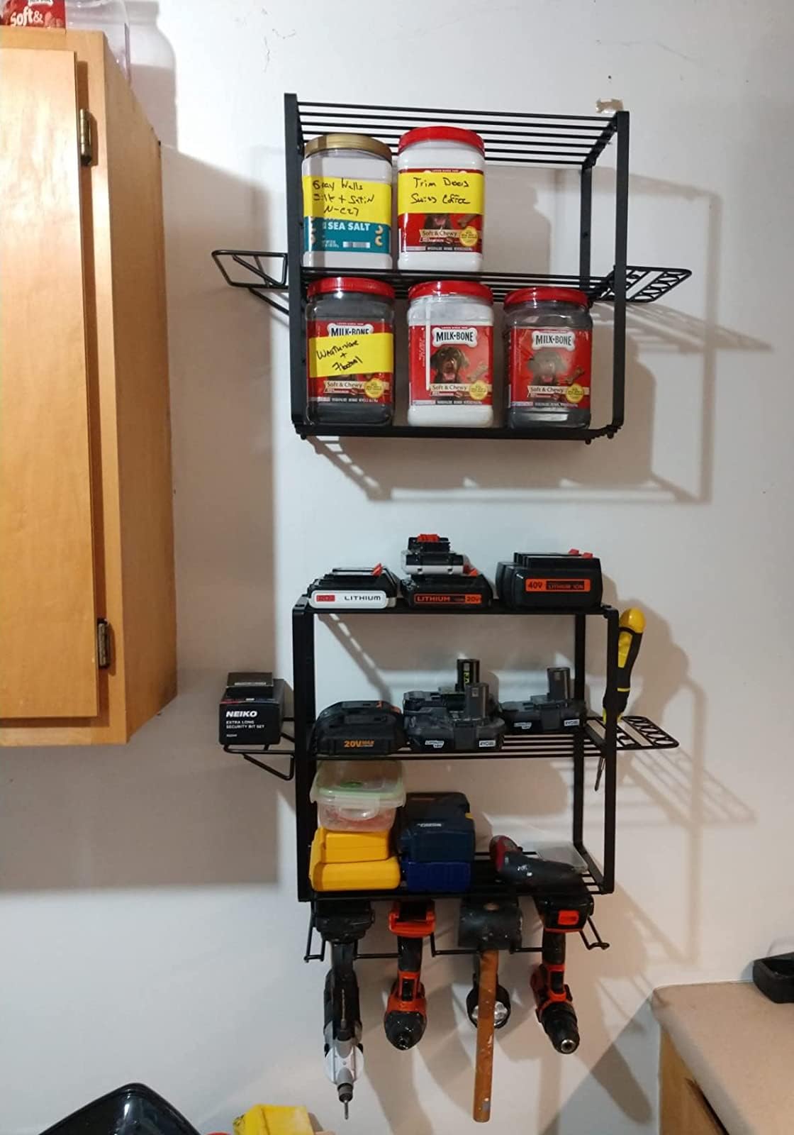 4-Layer Heavy Duty Metal Wall Mount Drill Holder - Power Tool Organizer for Garage & Workshop - Efficient Tool Storage Rack for Men, DIY Enthusiasts & Fathers - Perfect for Christmas Gifts & Home Organization