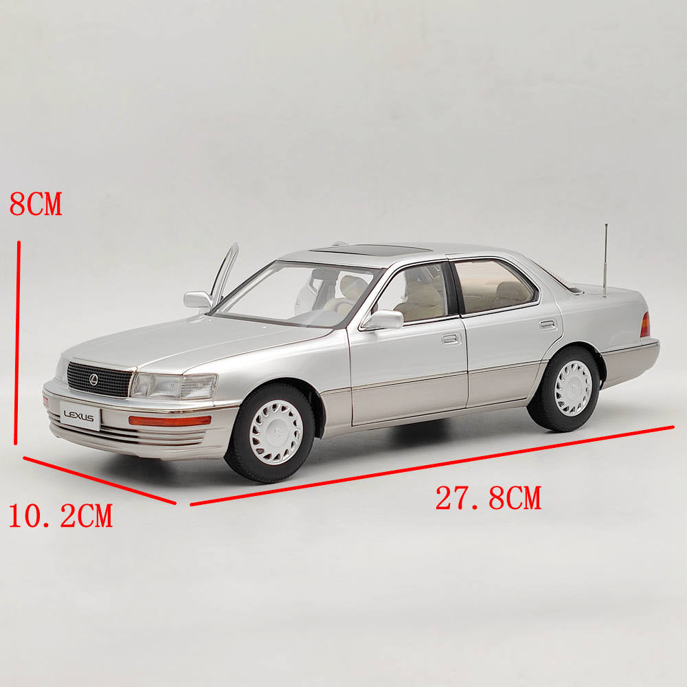 1:18 Scale Toyota Lexus LS400 First Generation Silver Diecast Model Car - Collectible Toy Gift for Car Enthusiasts, Perfect for Display, Gifting, and Model Car Collections
