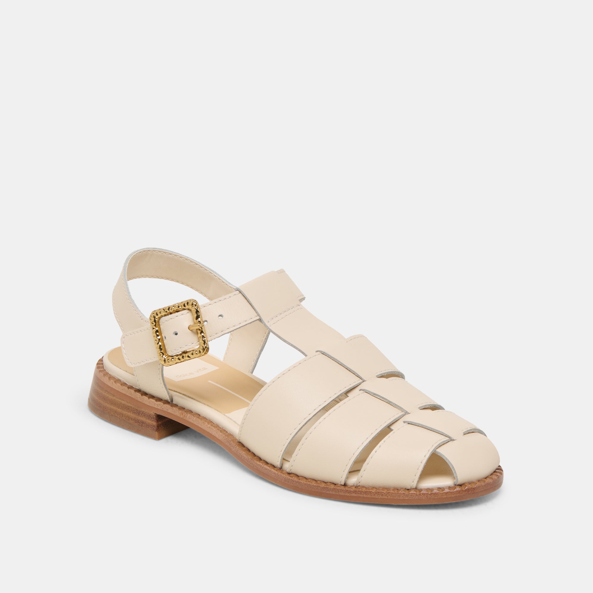 HOLIS Leather Sandals for Women - Comfortable Bone Color Strappy Summer Sandals | Perfect for Beach, Vacation, and Casual Outings