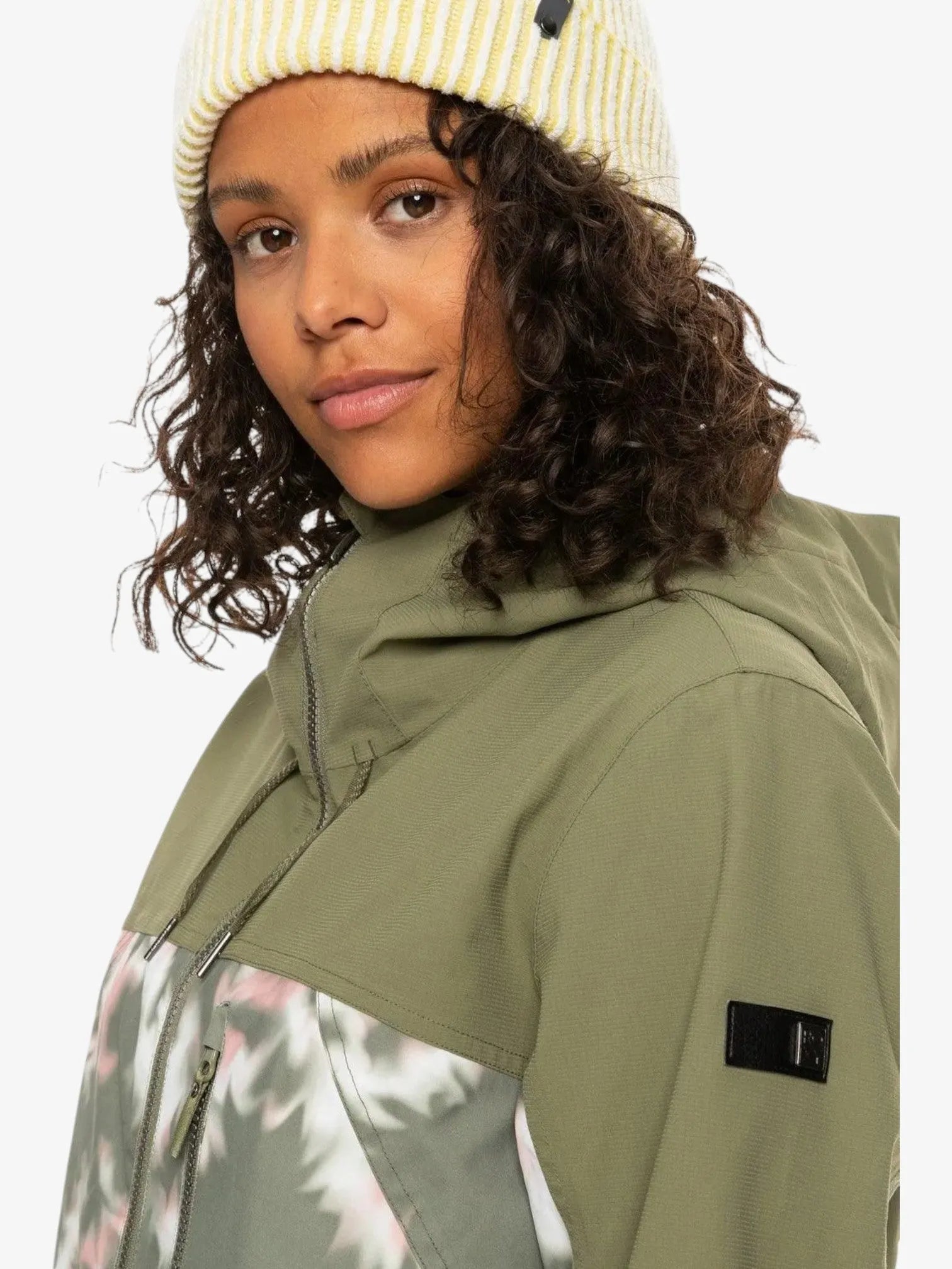 Roxy Snow Stated Verde Batik Women's Winter Jacket - Waterproof & Insulated Snowboard Coat for Skiing & Outdoor Adventures