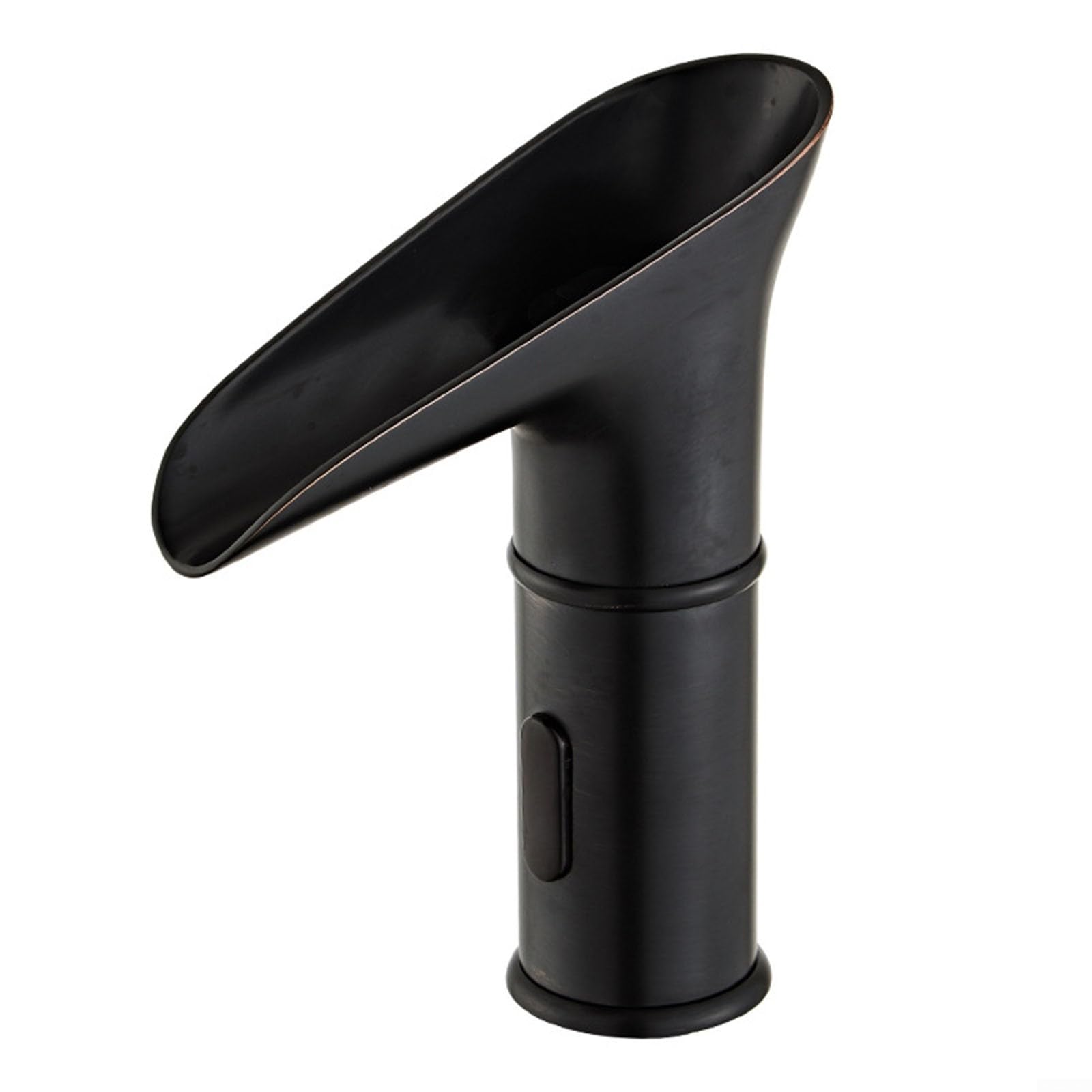 Automatic Touchless Infrared Sensor Bathroom Sink Faucet - Black Waterfall Spout with Hot/Cold Water Mixer for Modern Home, Hotel & Public Restrooms (Easy Installation & Water Saving)