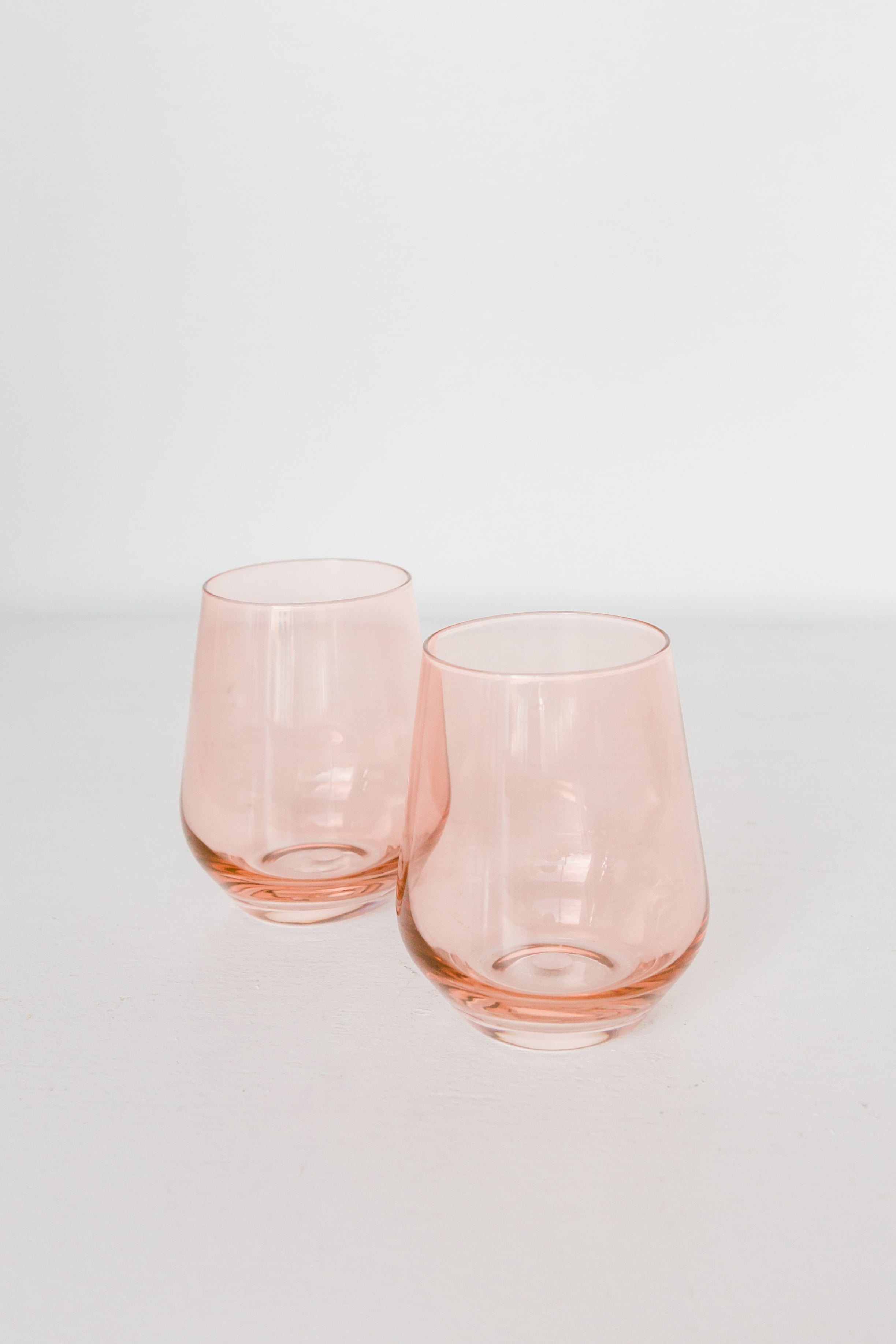 Estelle Stemless Wine Glasses Set of 2 - Blush Pink | Shatterproof & Lead-Free | Perfect for Parties, Weddings & Home Decor