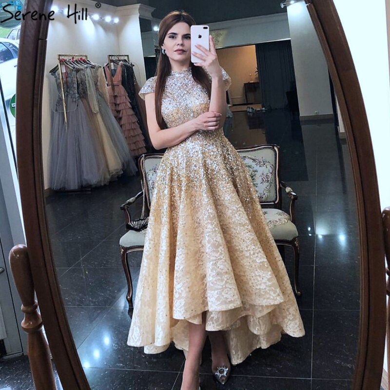 Elegant Silver Asymmetrical Sleeveless Evening Dress 2025 with Pearl Cap Sleeves & Sparkle Details - Sexy Formal Gown for Prom, Wedding & Special Occasions - LA60757