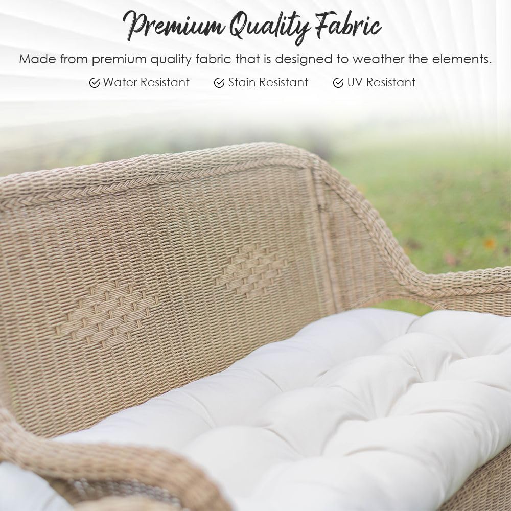 Sunbrella Tufted Wicker Loveseat Cushion 41
