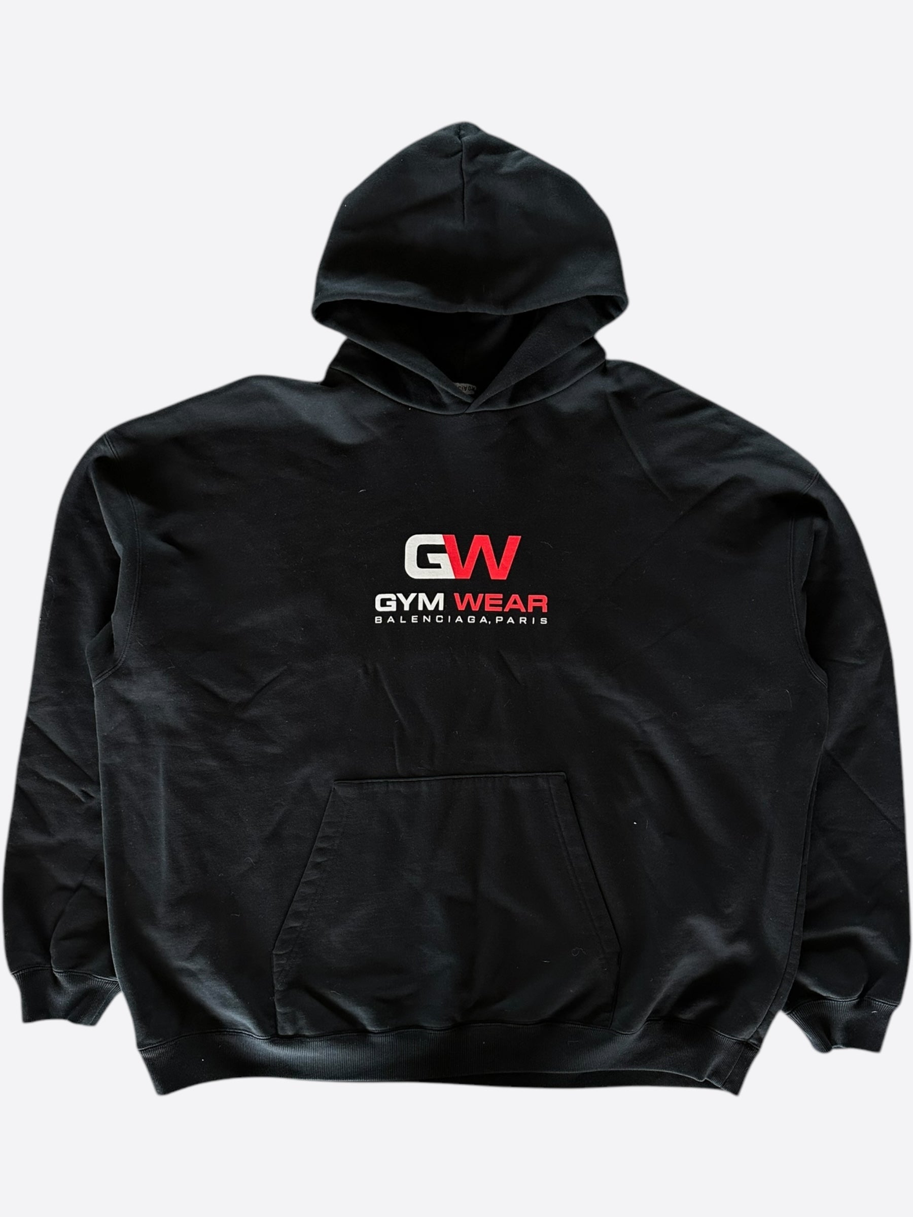 Balenciaga Black White Red Logo Hoodie for Men & Women - Gymwear, Streetwear, Casual Fashion for Workouts and Everyday Wear