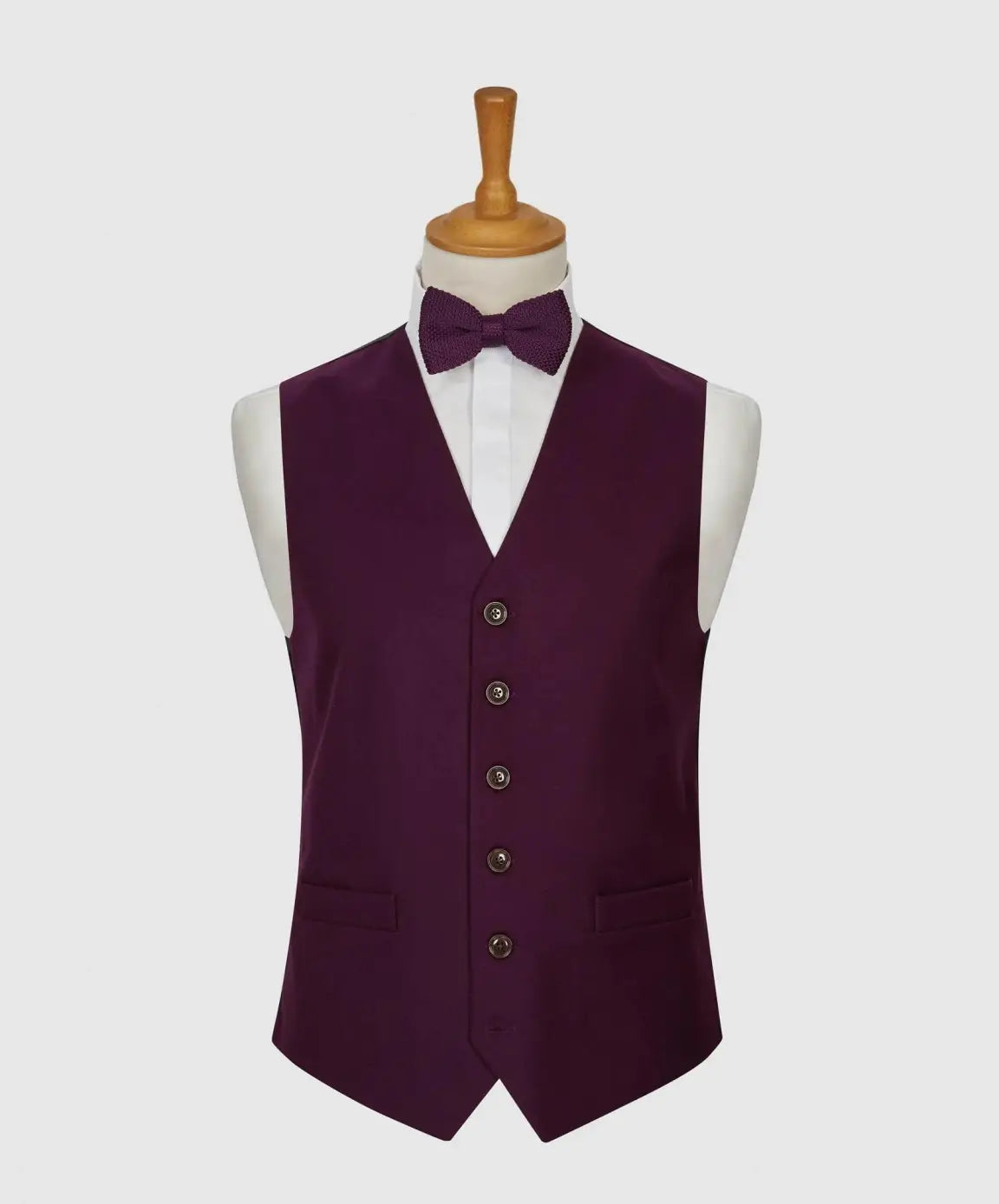 LA Smith Purple Plain Country Waistcoat Vest for Men - Elegant Western Style Formal Wear for Weddings, Parties & Special Occasions