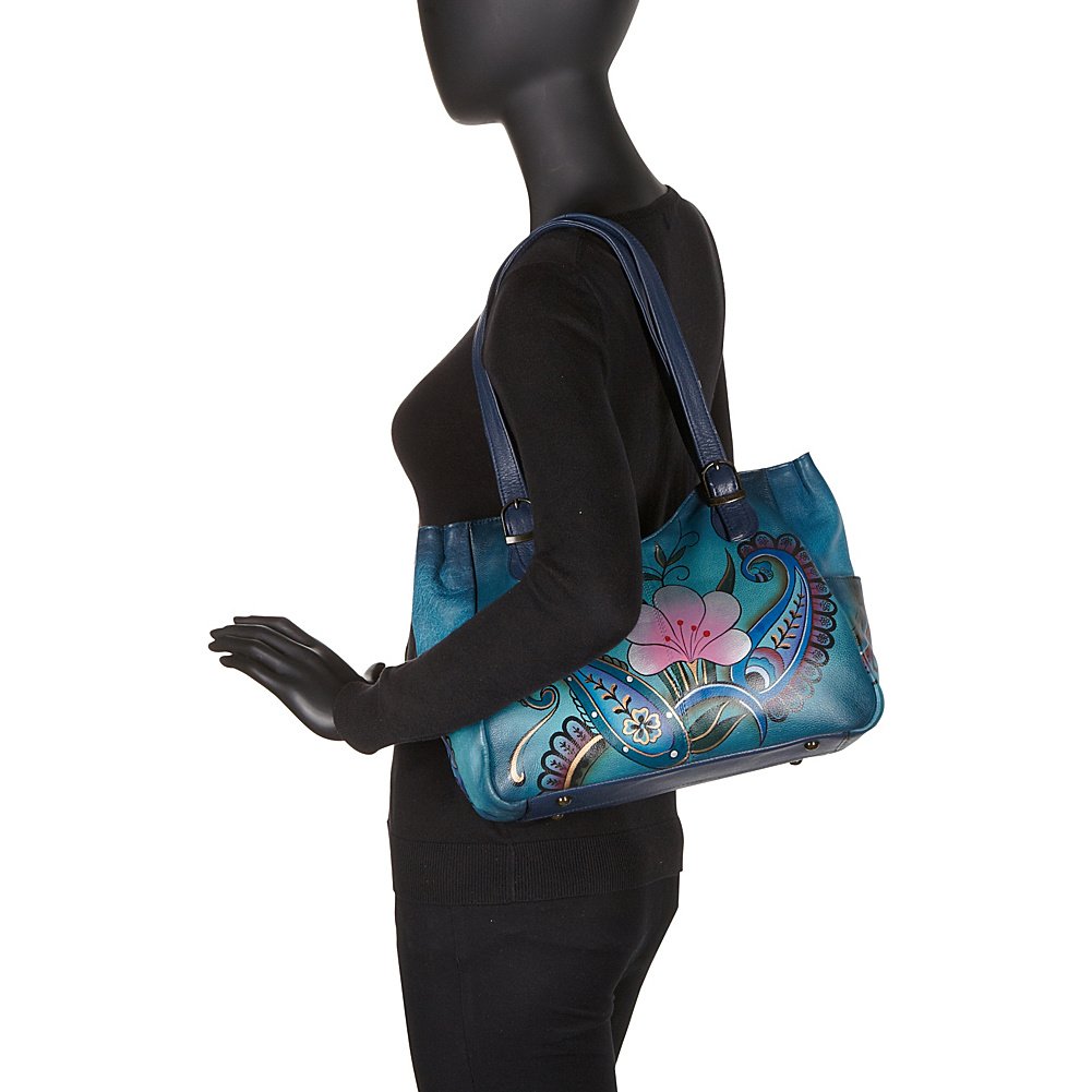 Anuschka Anna Women's Genuine Leather Shoulder Bag - Hand-Painted Floral Artwork, Stylish Crossbody Purse for Work, Travel & Everyday Use