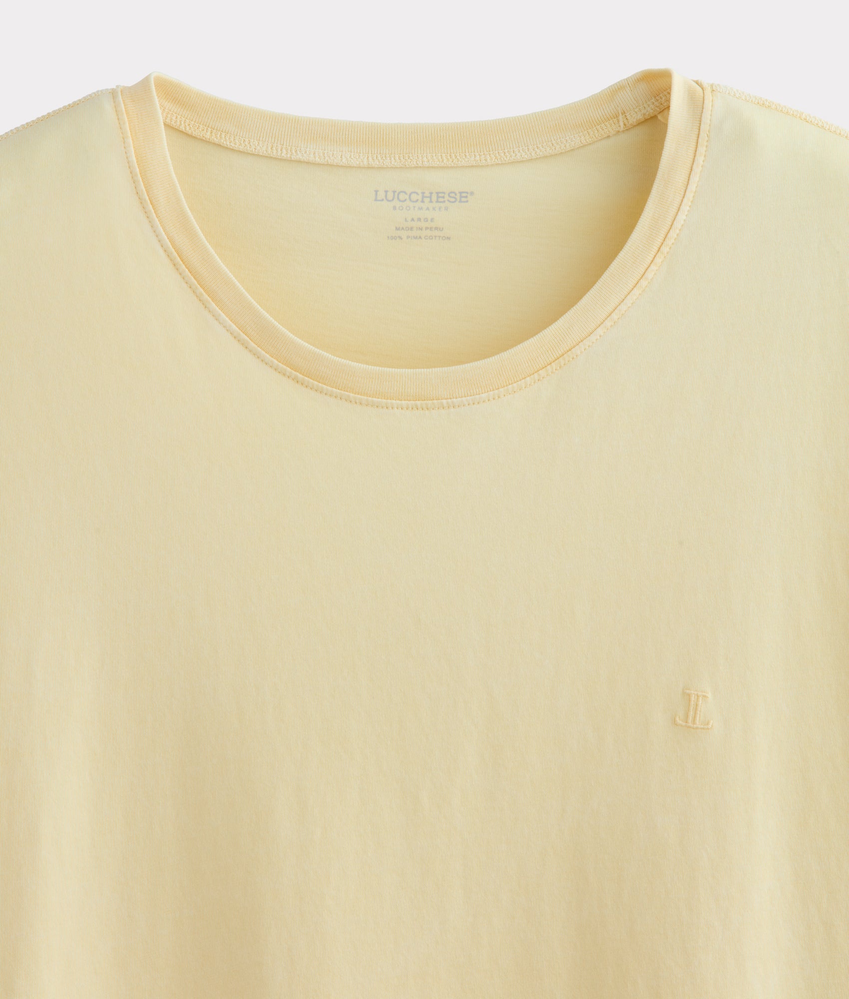 Lucchese Crewneck T-Shirt for Men - Soft Cotton Comfort Tee in Cream | Casual Wear, Layering & Everyday Outfits