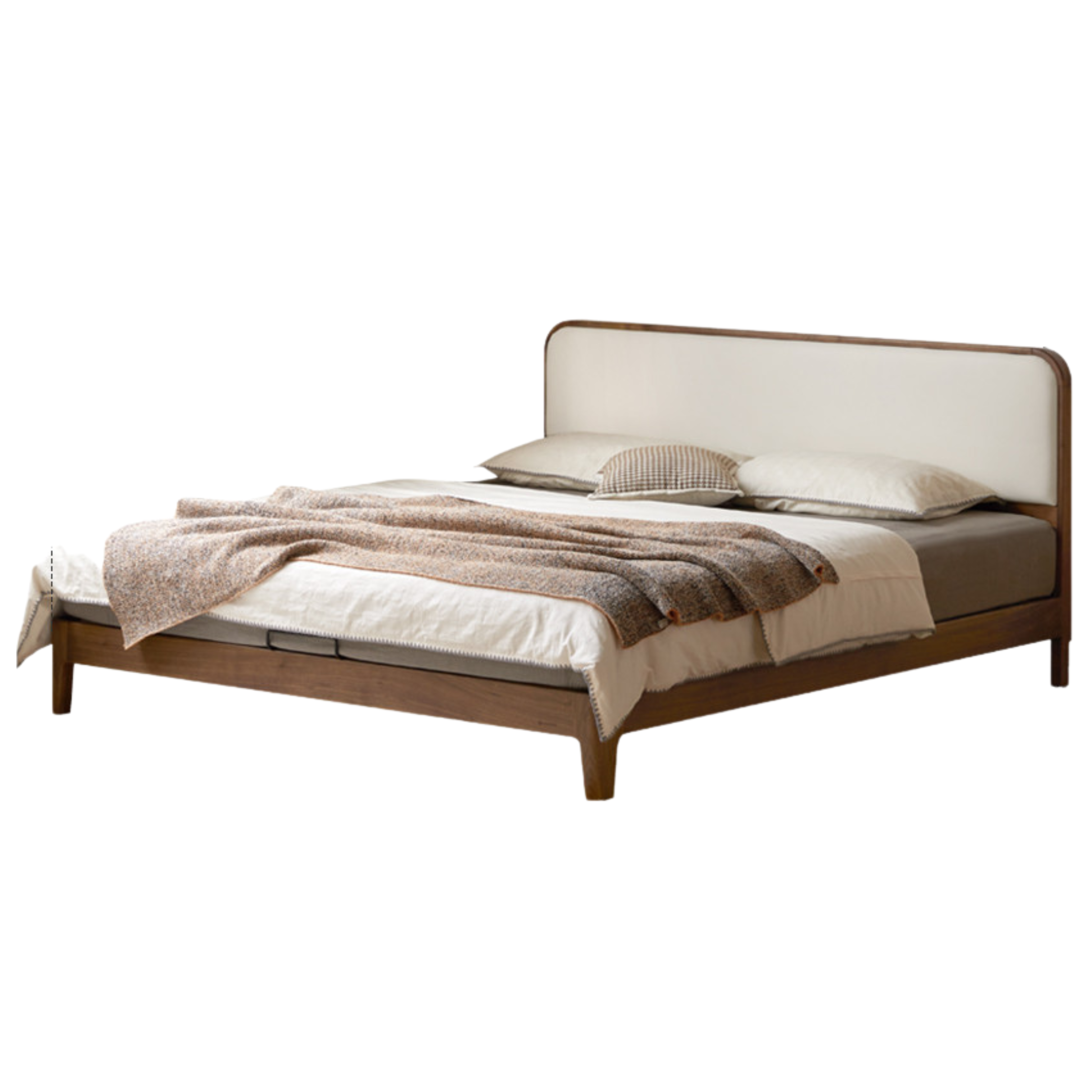 Rich Dark Walnut color fish belly white Low bunk soft bed