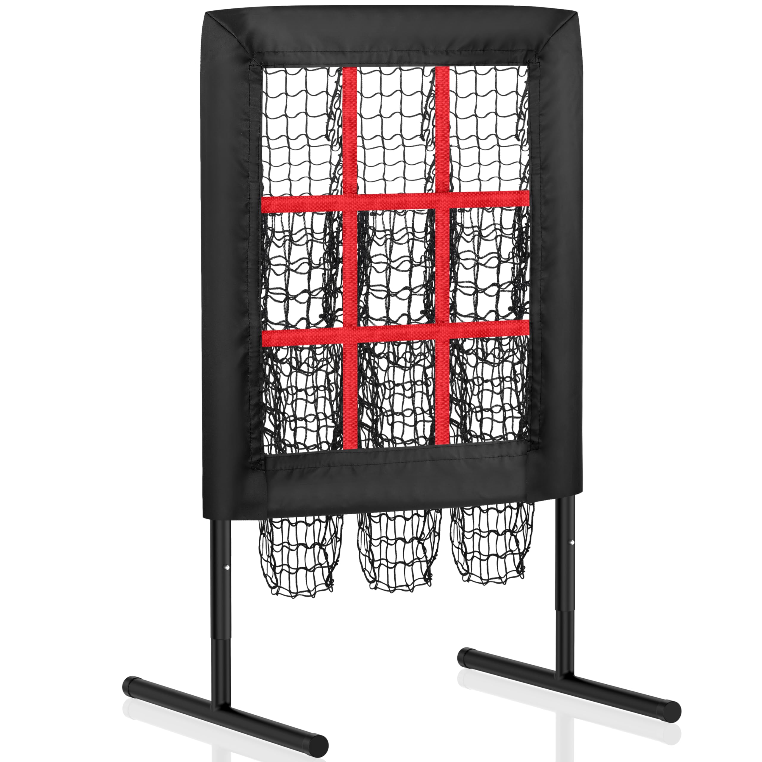 9 Hole Pitching Net with Strike Zone - Baseball & Softball Training Aid | Portable Pitcher's Target with Practice Balls | Perfect for Backyard, Field & Indoor Practice