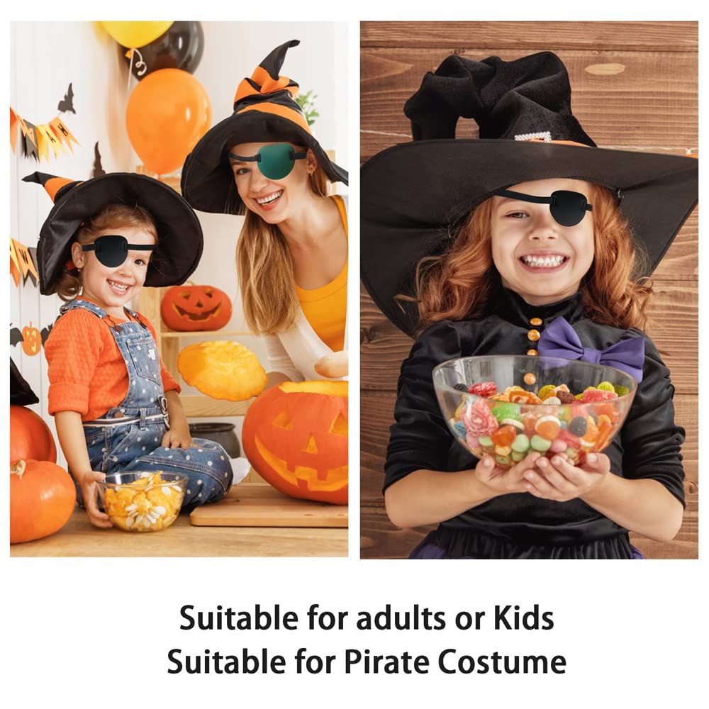 **Aston Andia Soft Polyester Eye Patch for Kids & Adults - Black Lazy Eye Cover for Halloween, Christmas Pirate Costume - Perfect for Sleep, Travel, and Light Sensitivity Relief**