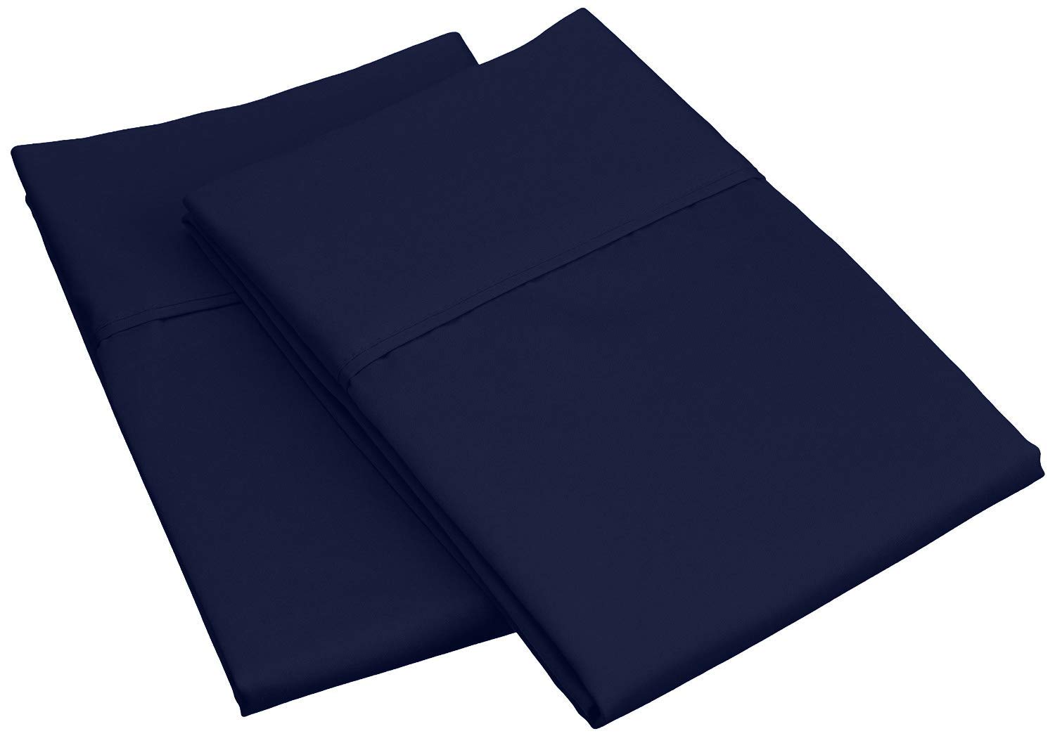 Royal Tradition 100% Cotton 300 Thread Count Pillowcases Set of 2 - Standard/Queen Size, Navy Blue, Ultra Soft Bedding for Luxury Comfort - Perfect for Master Bedroom, Guest Room & Hotel Use