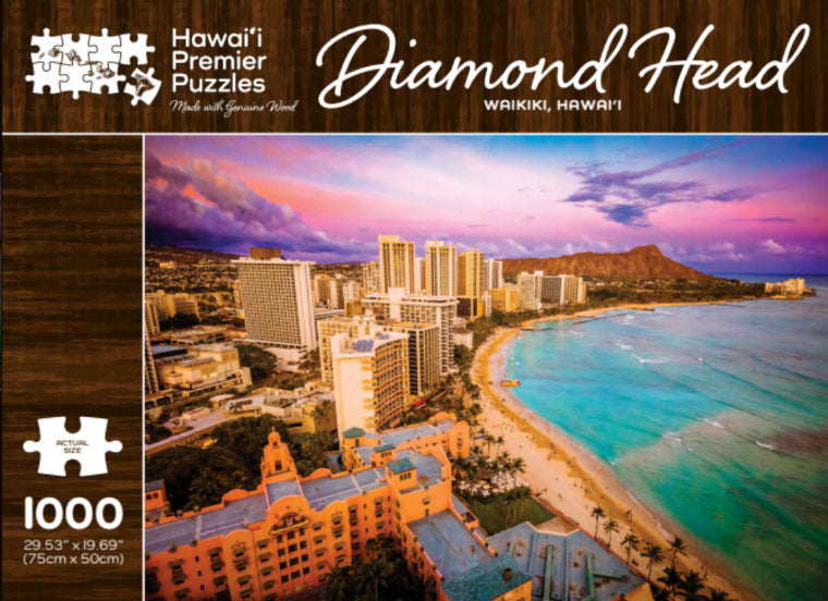Premium Diamond Head Wooden Jigsaw Puzzle - 500 Piece Hawaii Landscape Puzzle for Adults - Perfect for Home Decor, Relaxation & Family Game Night