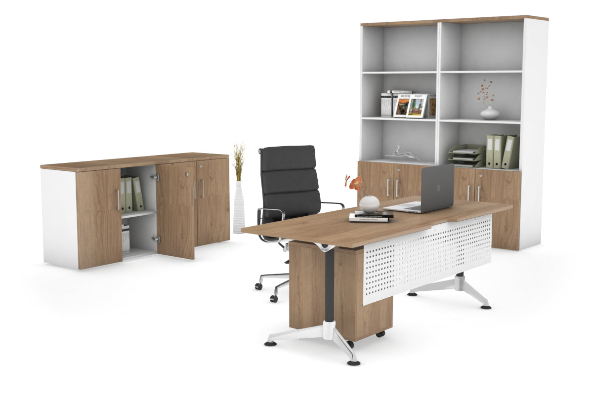 Premium Executive Office Desk Blackjack - 1800L x 800W with Cable Management Scallop - Modern Large Workstation for Home Office & Corporate Spaces