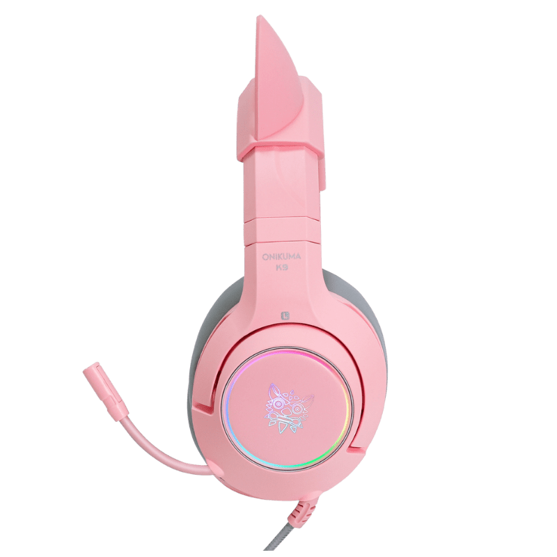 ONIKUMA K9 RGB Stereo Gaming Headset with Cat Ears - Noise Cancelling Mic, Comfortable Over-Ear Design for PS4, Xbox One, PC, Nintendo Switch - Perfect for Gaming, Streaming & Online Classes