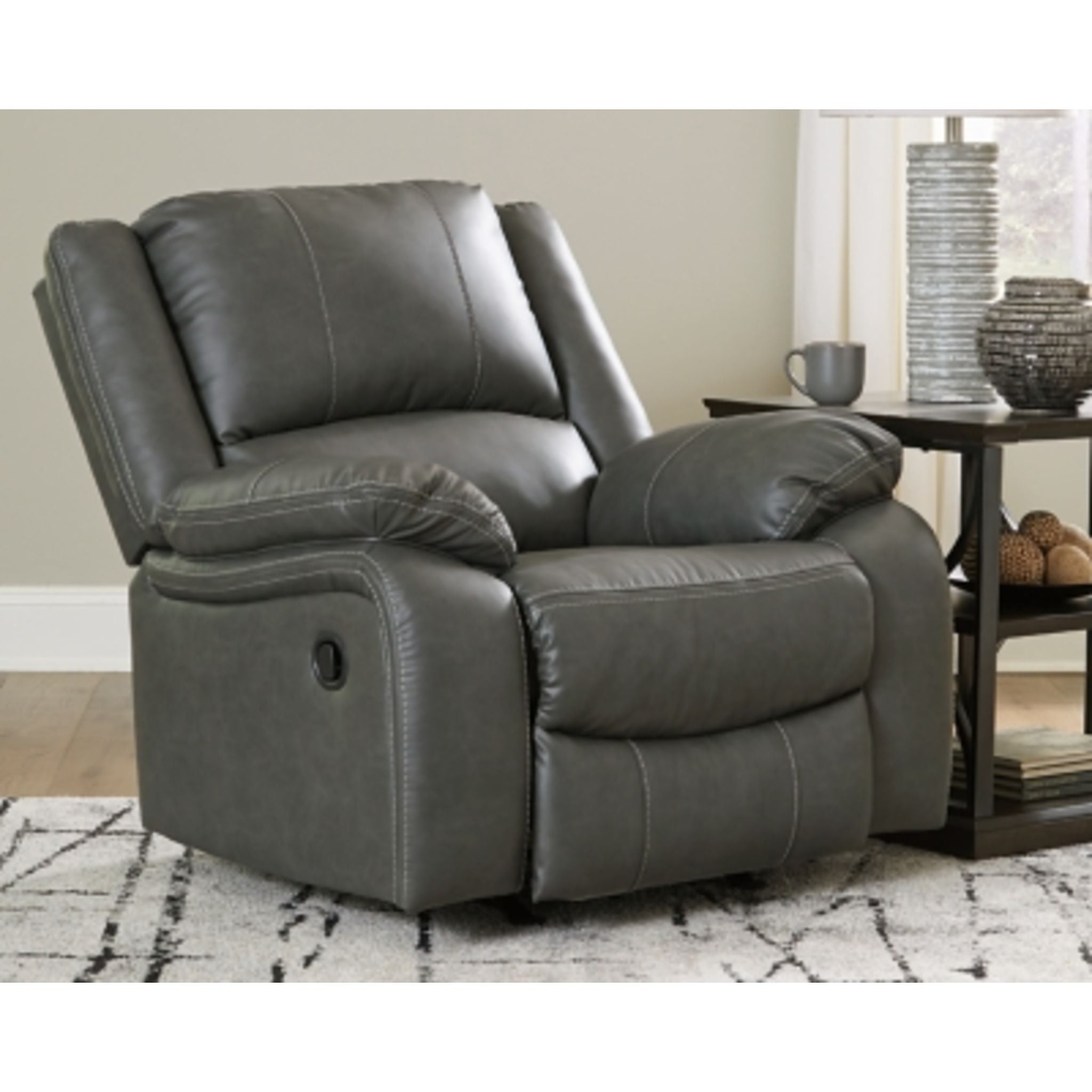 Calderwell Rocker Recliner Chair - Soft Gray Upholstered Comfortable Rocking Recliner for Living Room, Nursery & Bedroom - Perfect for Relaxing, Nursing & Reading