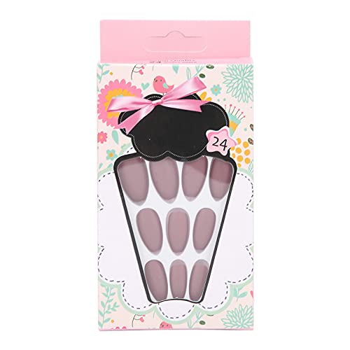 24pcs Matte Fake Nails - Full Cover False Nail Tips for Manicure, Ballet Nail Art Designs in Frosted Finish - Pure Color Press On Nails for Women & Girls (135) - Perfect for Parties, Weddings & Everyday Wear