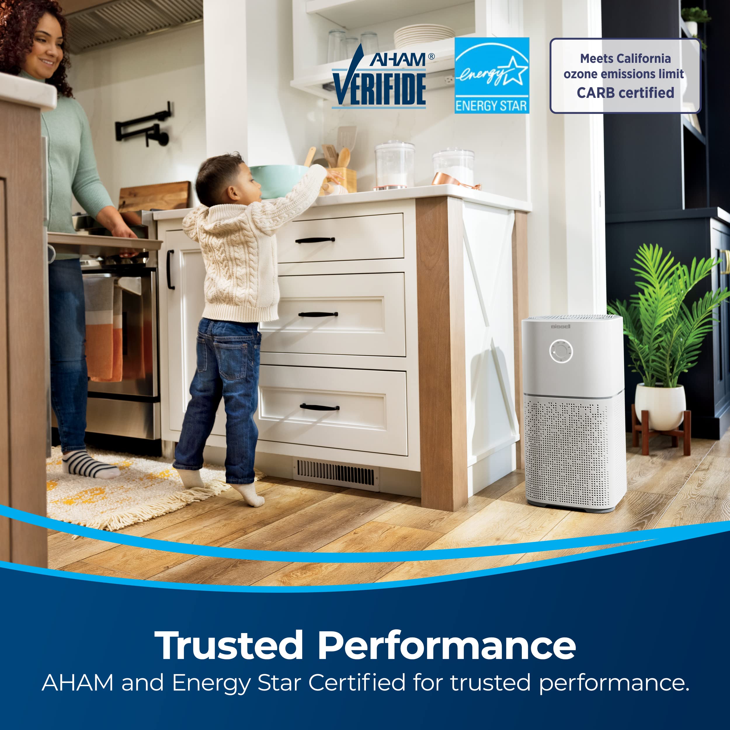 BISSELL Air180 Air Purifier with HEPA Filter - Quiet Home Air Cleaner for Allergies, Dust, Pet Dander - Perfect for Bedroom, Living Room & Office Use