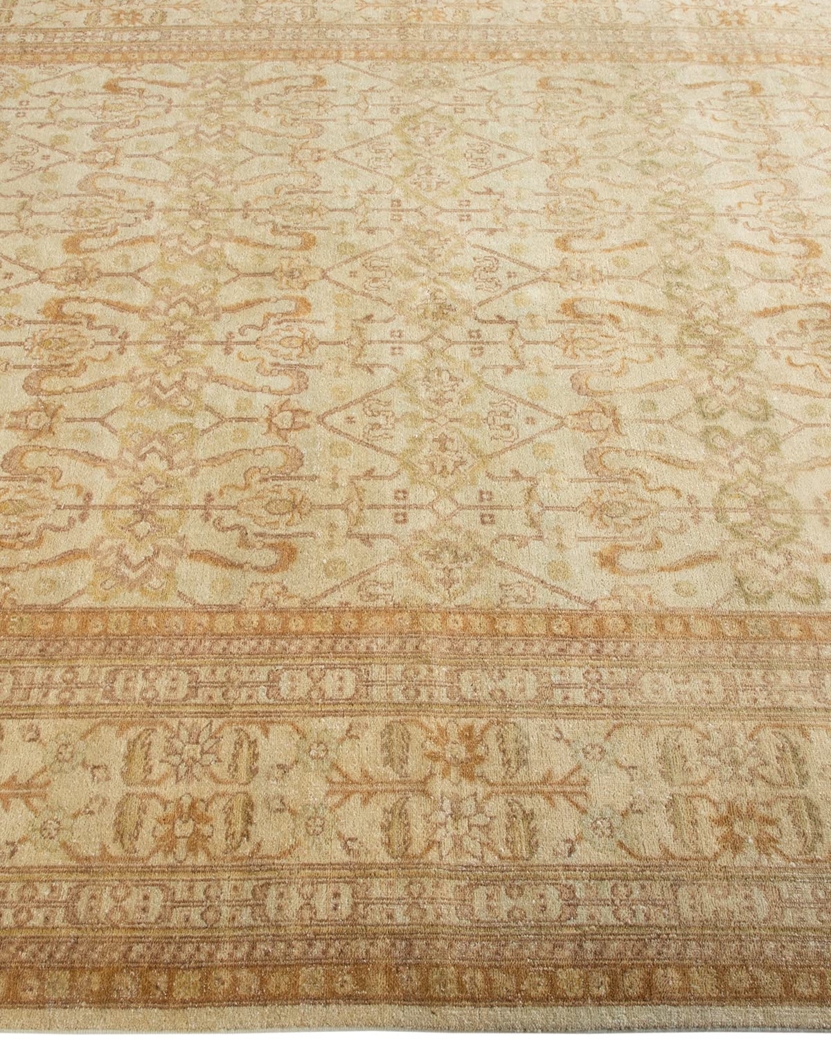 Handmade Wool Traditional Floral Mogul Ivory 6x9 Area Rug - Solo Rugs One of a Kind Hand Knotted - Perfect for Living Room, Bedroom & Home Decor