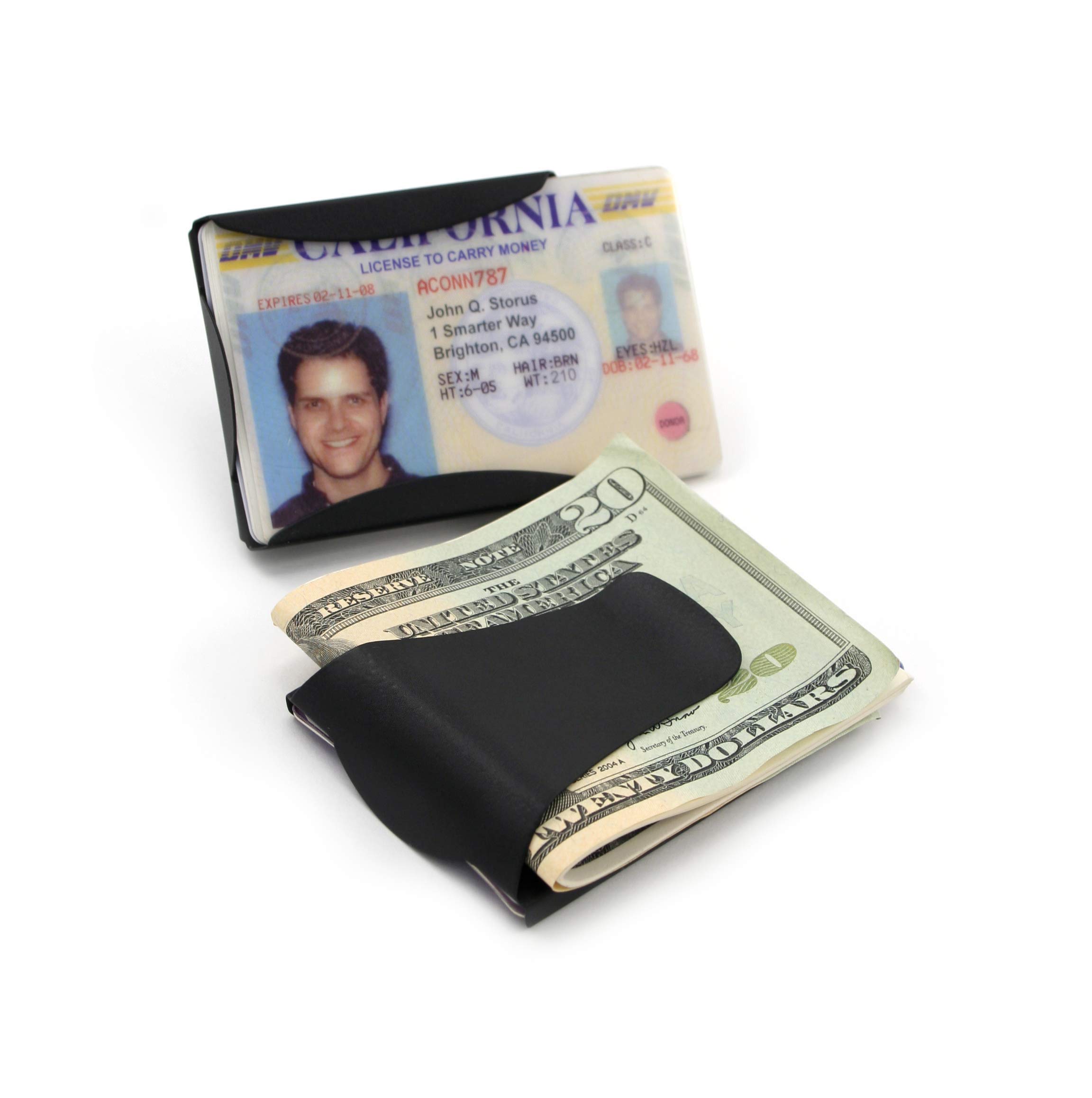 Storus Smart Money Clip Card Holder Wallet - Minimalist Slim Front Pocket RFID Blocking Wallet for Men | Engraving Option for Graduates, Dad, Gifts - Brushed Matte Black Finish | Perfect for Everyday Carry, Travel & Business Use