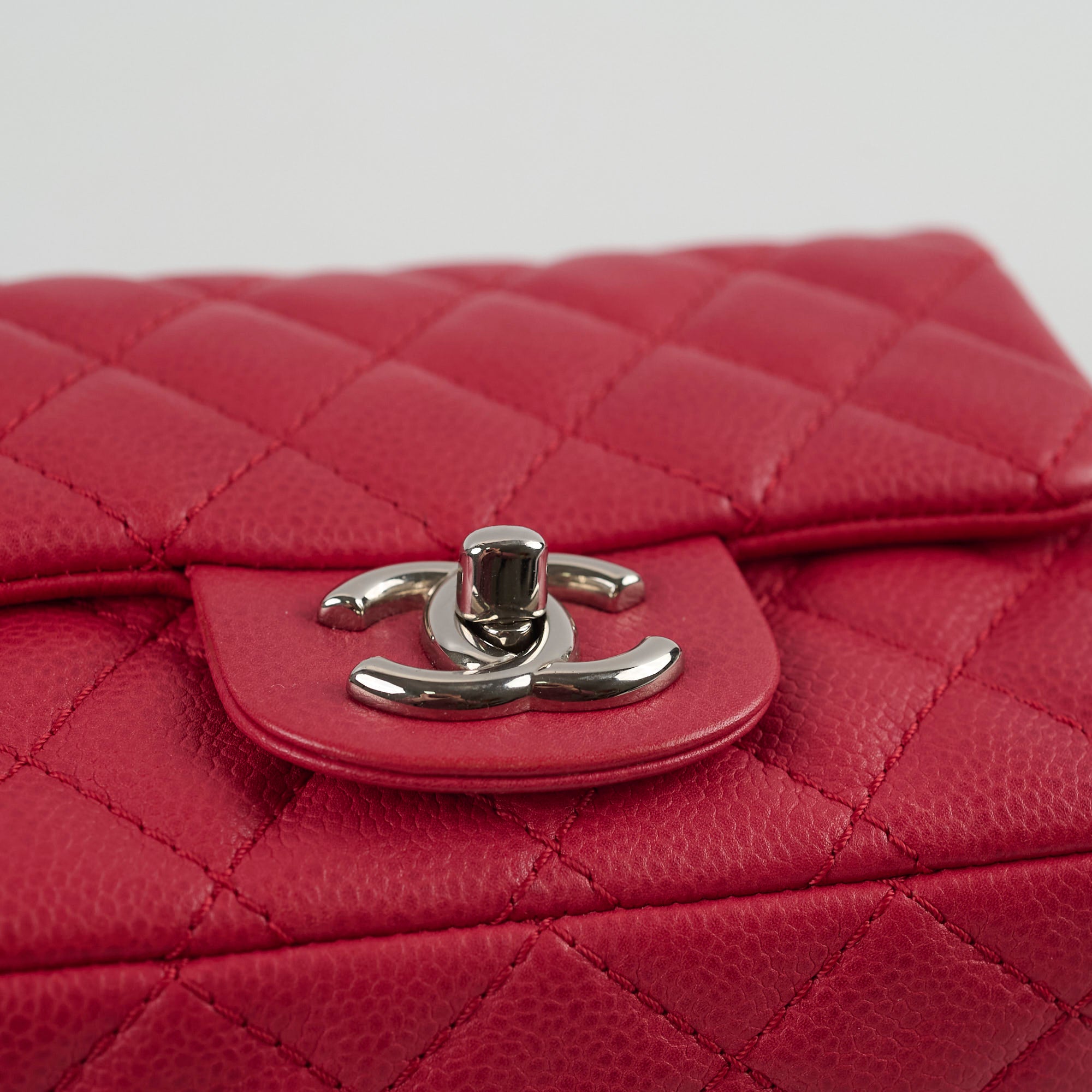Chanel Caviar Leather Mini Square Flap Bag in Red - Perfect for Evening Parties, Date Nights & Luxury Fashion Accessories
