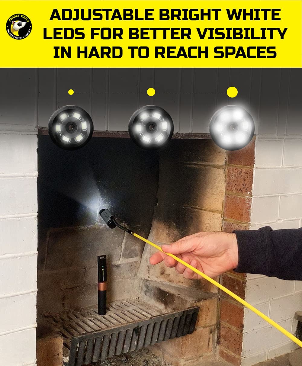 720P HD Wireless Inspection Camera with Digital Zoom & Adjustable LED Lights - IP67 Waterproof, Free App & Bar Adapters - Perfect for Plumbing, HVAC, Automotive & Home Inspections