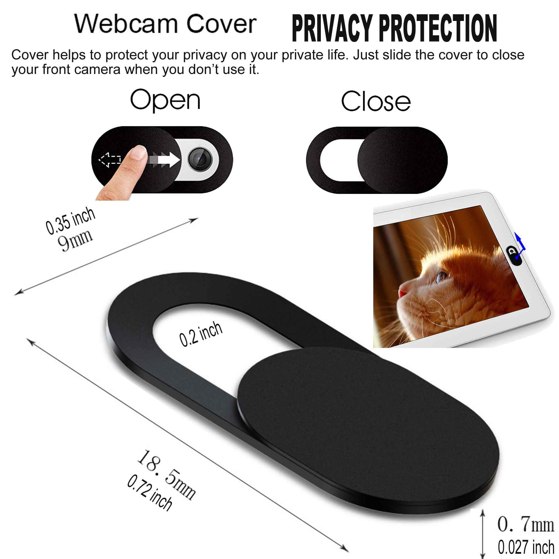 3 Pack Ultra Slim Webcam Cover for Laptop, PC & Mac - Privacy Protection for Work & Travel